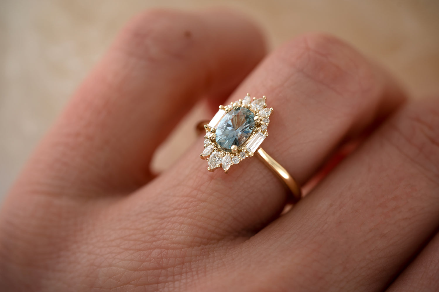 The Georgia 0.94 CT Pastel Blue Sapphire Ring - Lavender Creek Gems