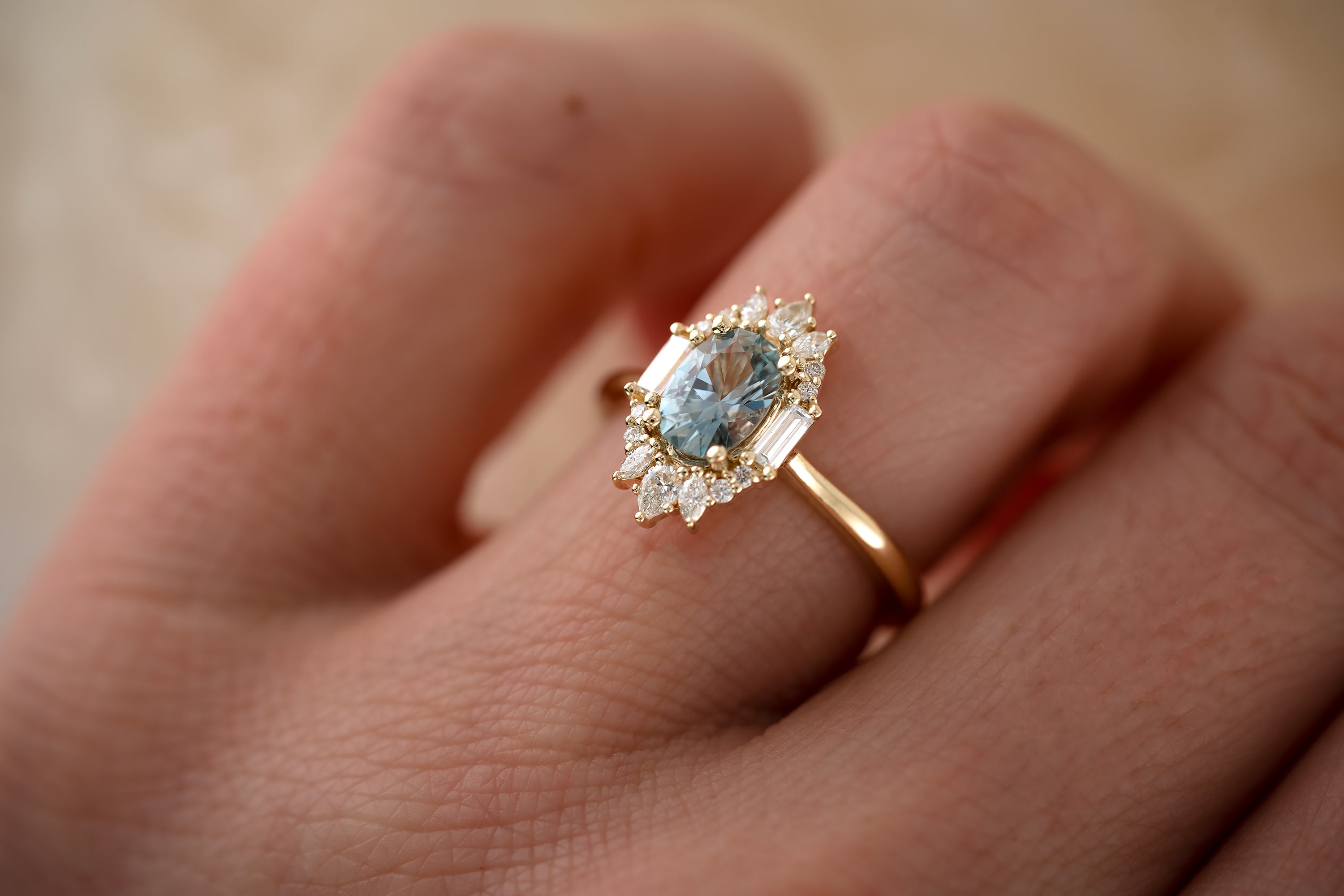 The Georgia 0.94 CT Pastel Blue Sapphire Ring - Lavender Creek Gems