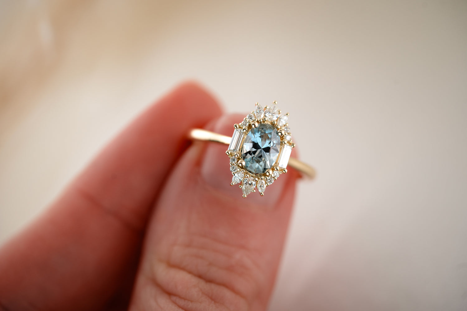 The Georgia 0.94 CT Pastel Blue Sapphire Ring - Lavender Creek Gems