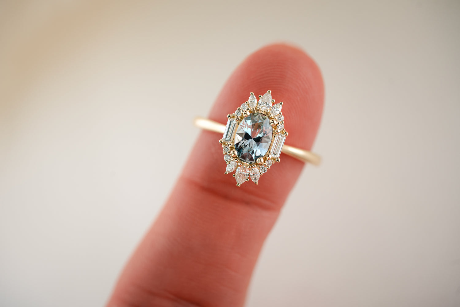 The Georgia 0.94 CT Pastel Blue Sapphire Ring - Lavender Creek Gems