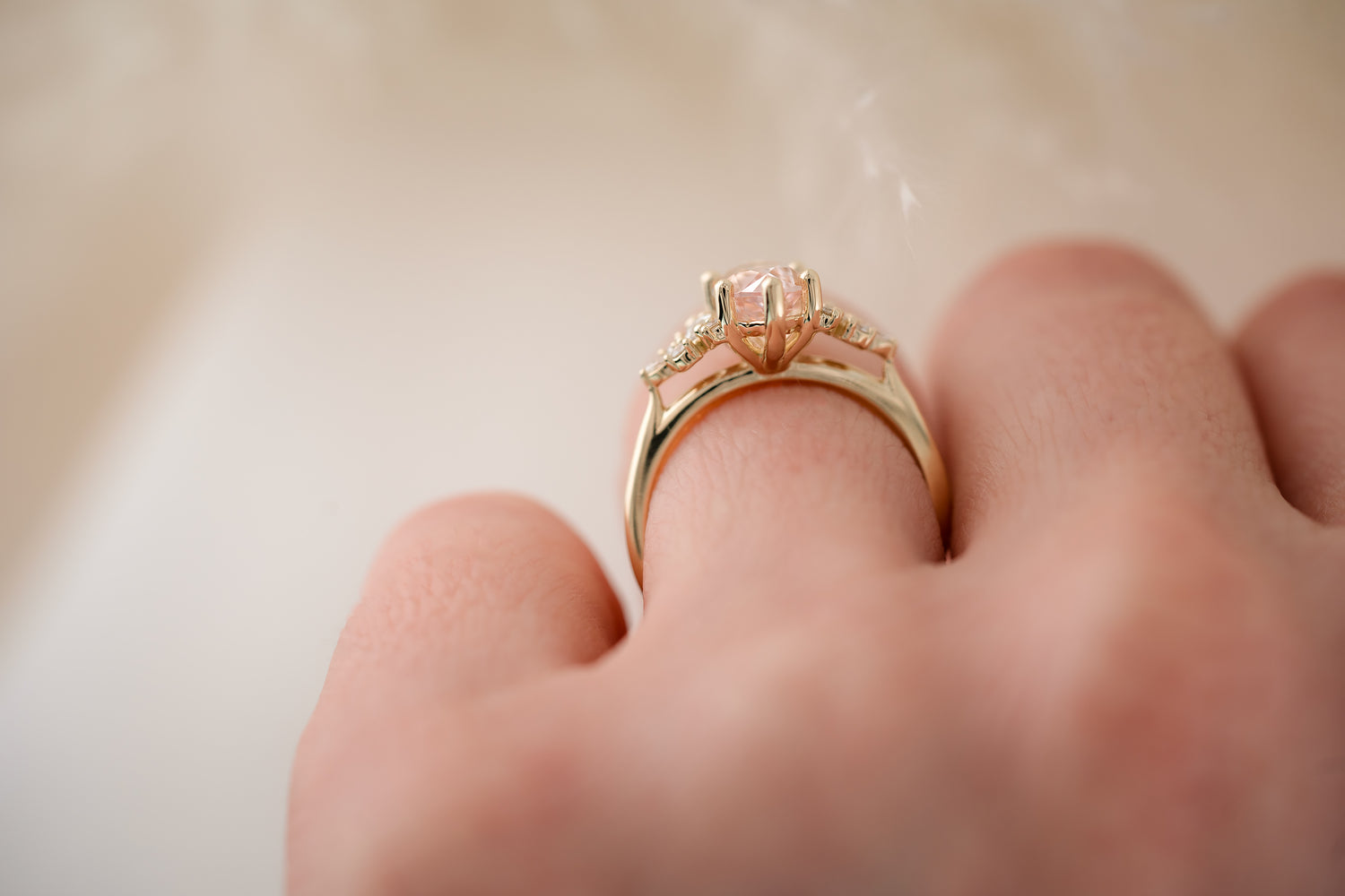 The Maeve 1.75 CT Marquise Morganite Ring - Lavender Creek Gems