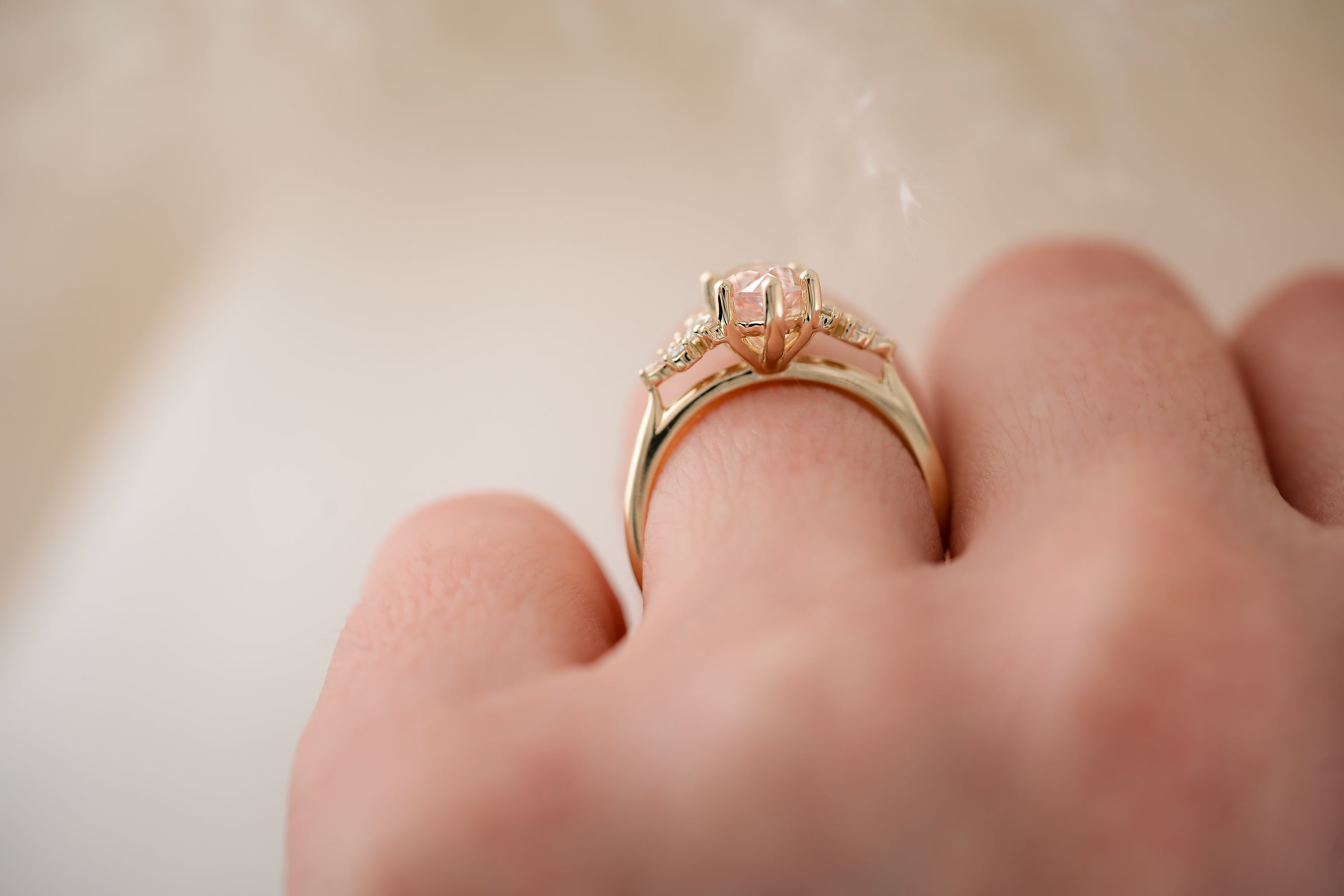 The Maeve 1.75 CT Marquise Morganite Ring - Lavender Creek Gems