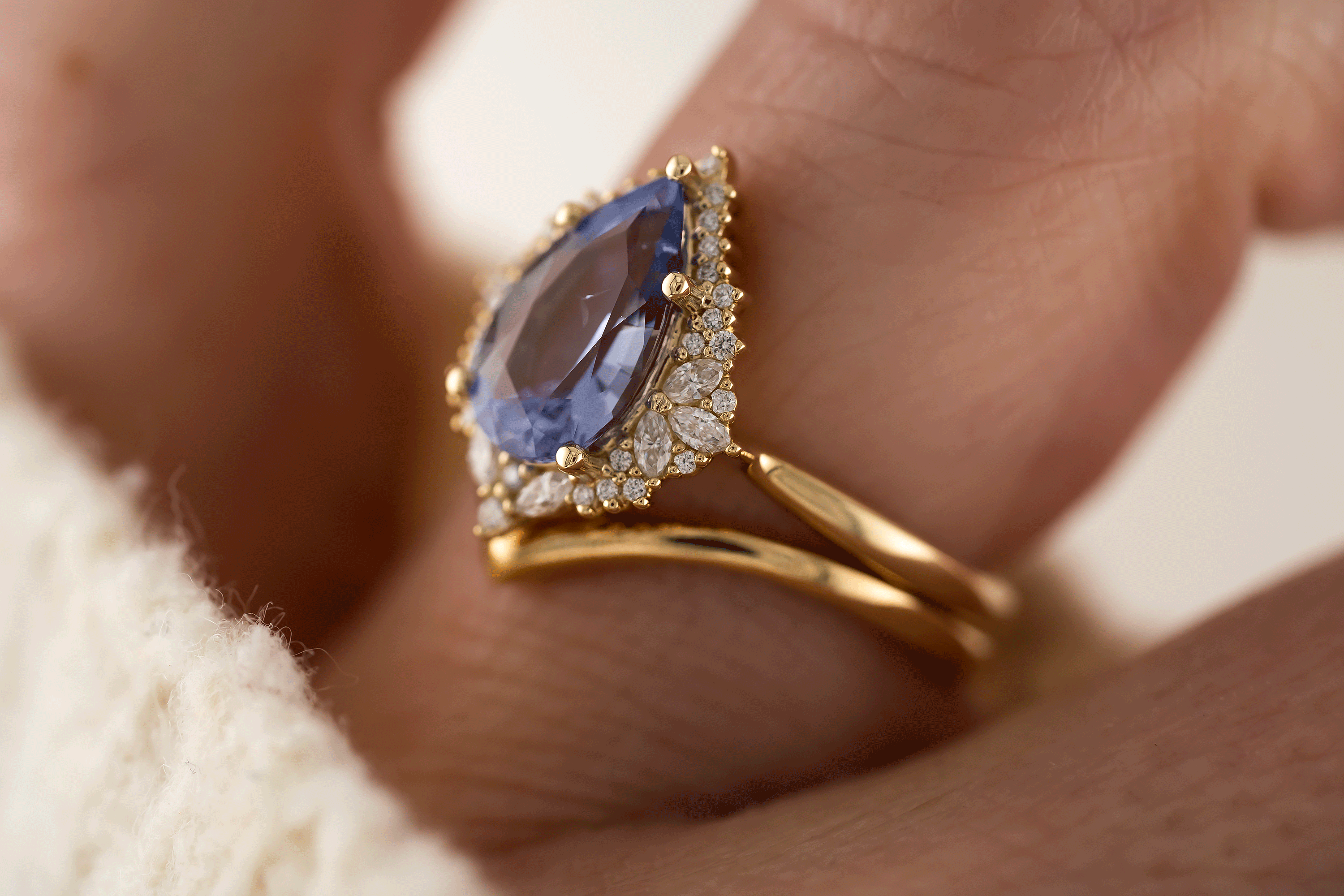 The Wisteria Ring | 1.98 CT Pear Purple Sapphire - Lavender Creek Gems