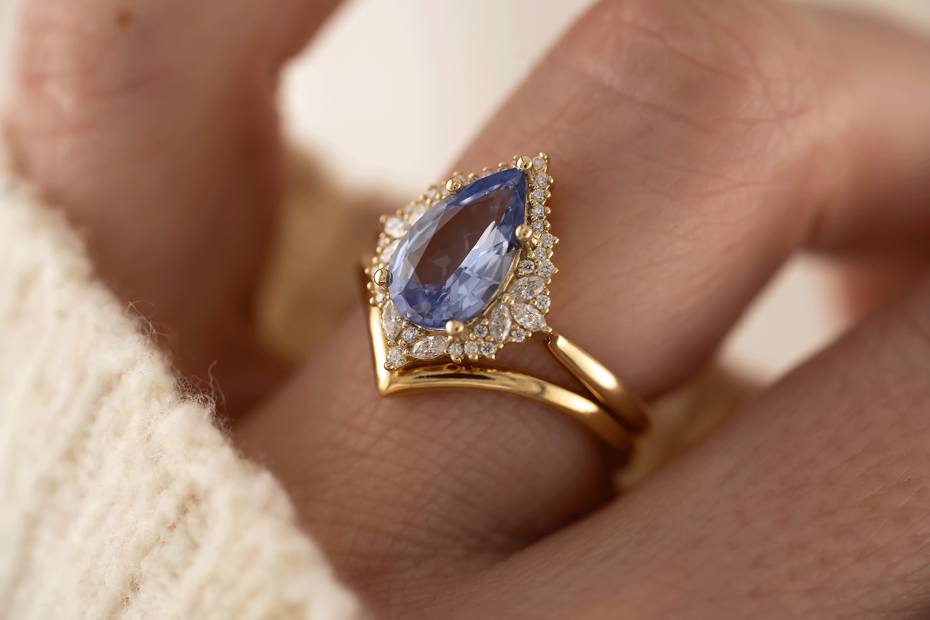 The Wisteria Ring | 1.98 CT Pear Purple Sapphire - Lavender Creek Gems