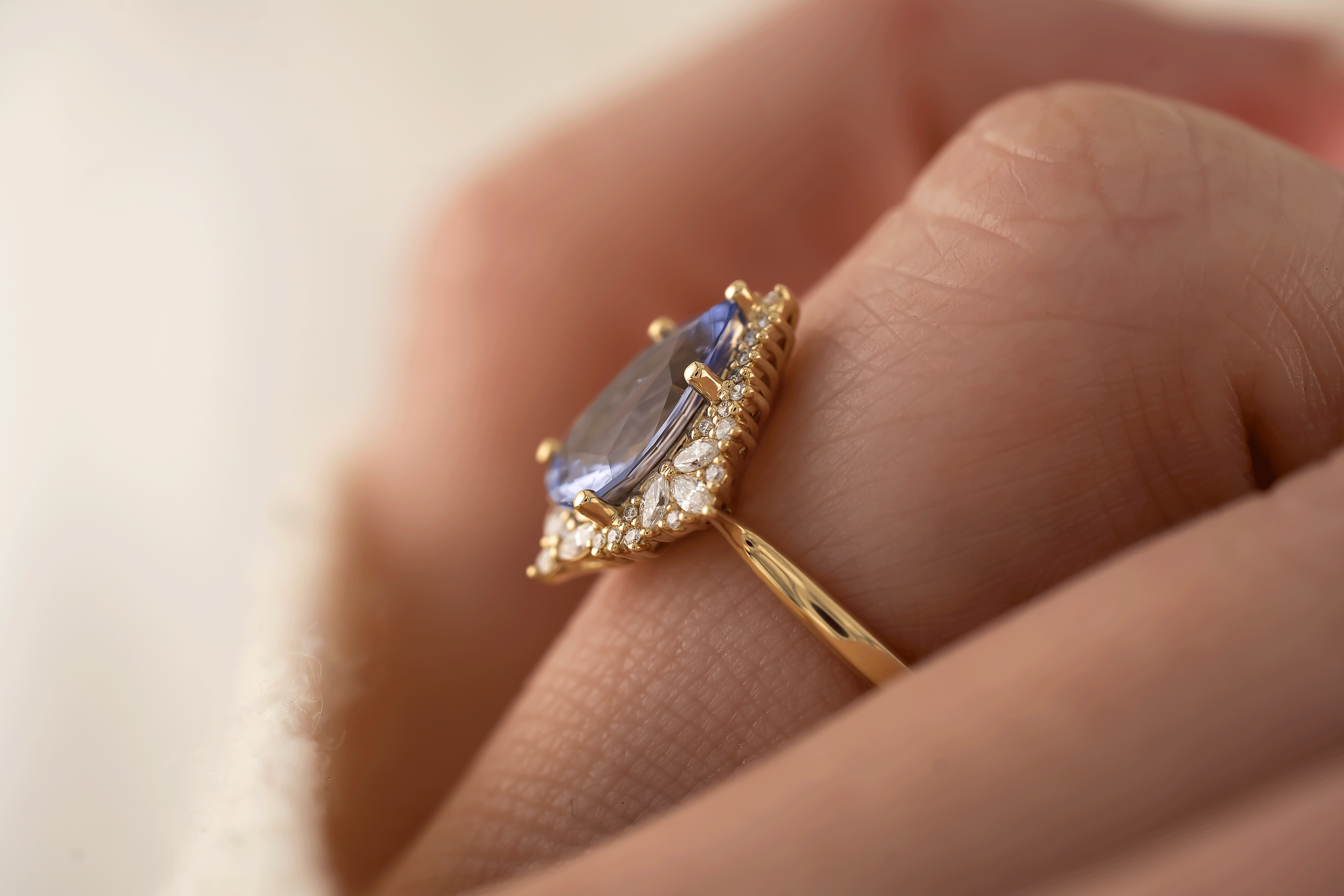 The Wisteria Ring | 1.98 CT Pear Purple Sapphire - Lavender Creek Gems