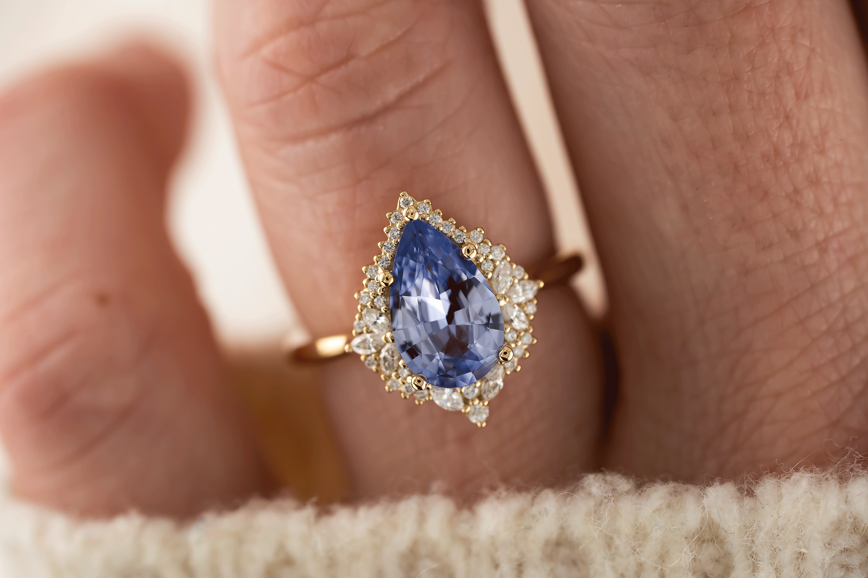 The Wisteria Ring | 1.98 CT Pear Purple Sapphire - Lavender Creek Gems