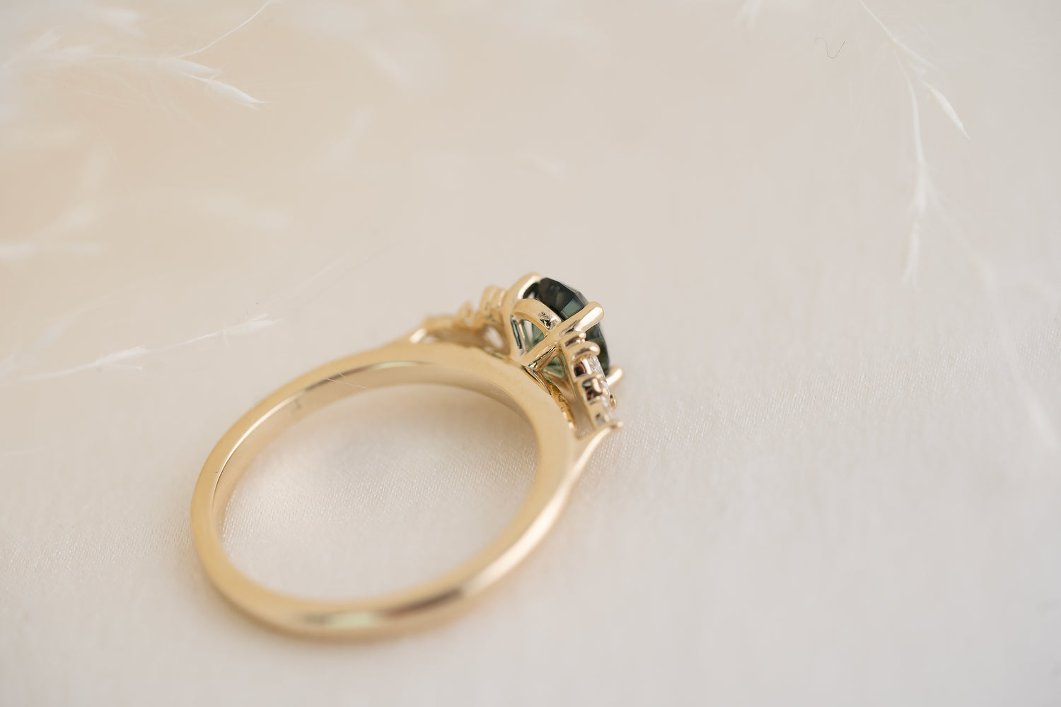 The Maeve 1.03 CT Oval Teal Sapphire Ring - Lavender Creek Gems