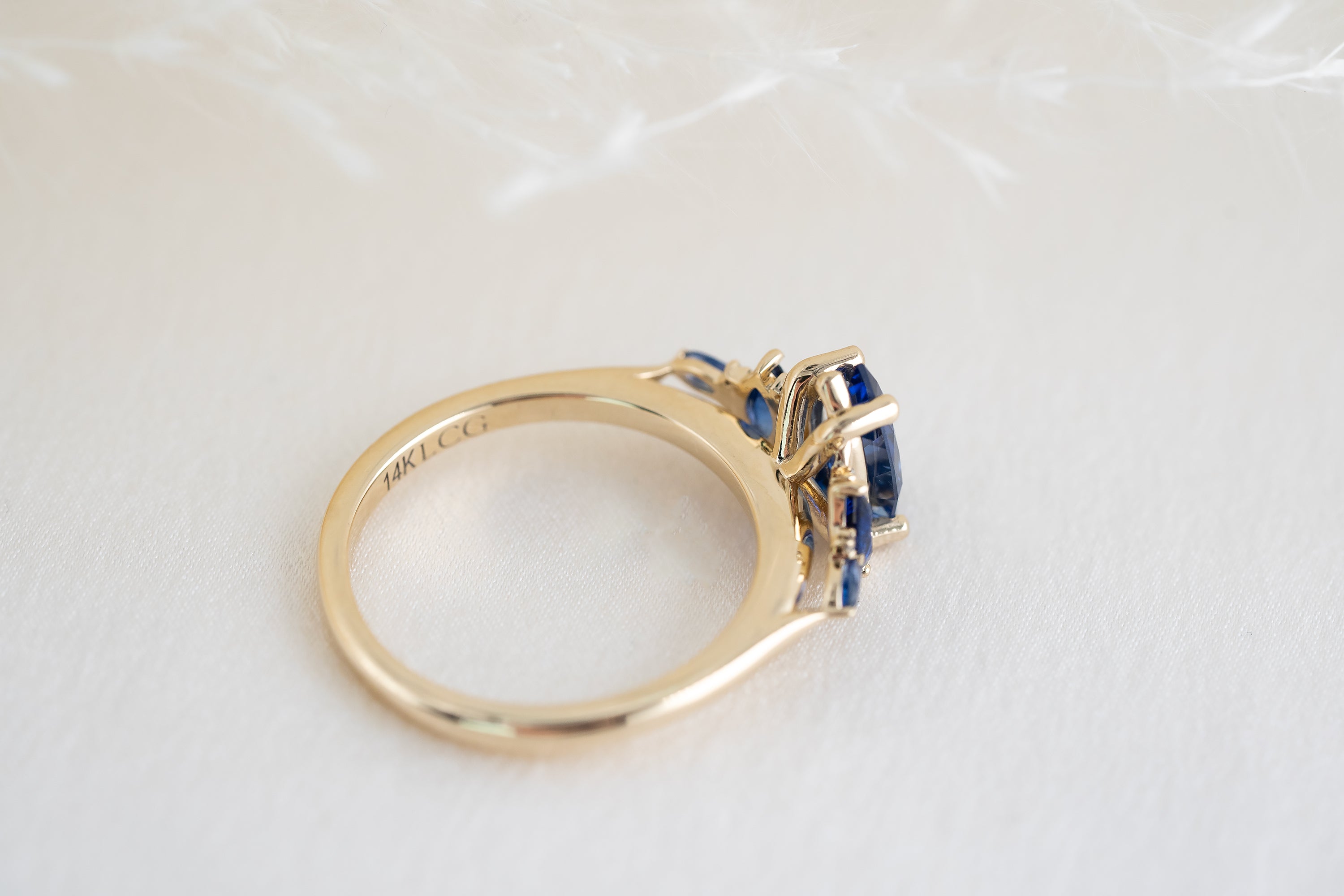 The Maeve 1.1 CT Pear Blue Sapphire Ring - Lavender Creek Gems