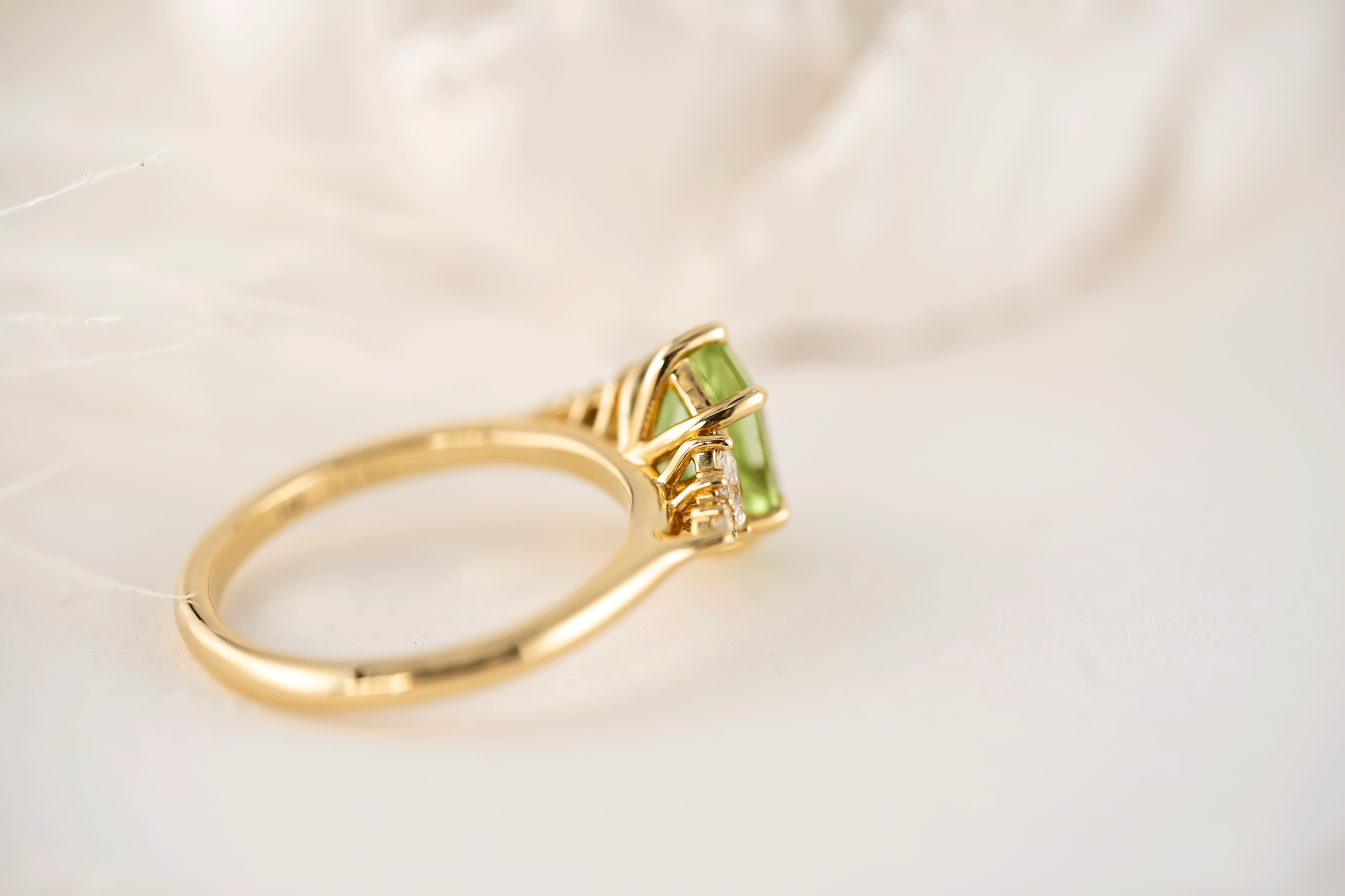 The Maeve Ring | 1.67 CT Elongated Hexagon Mint Green Tourmaline - Lavender Creek Gems