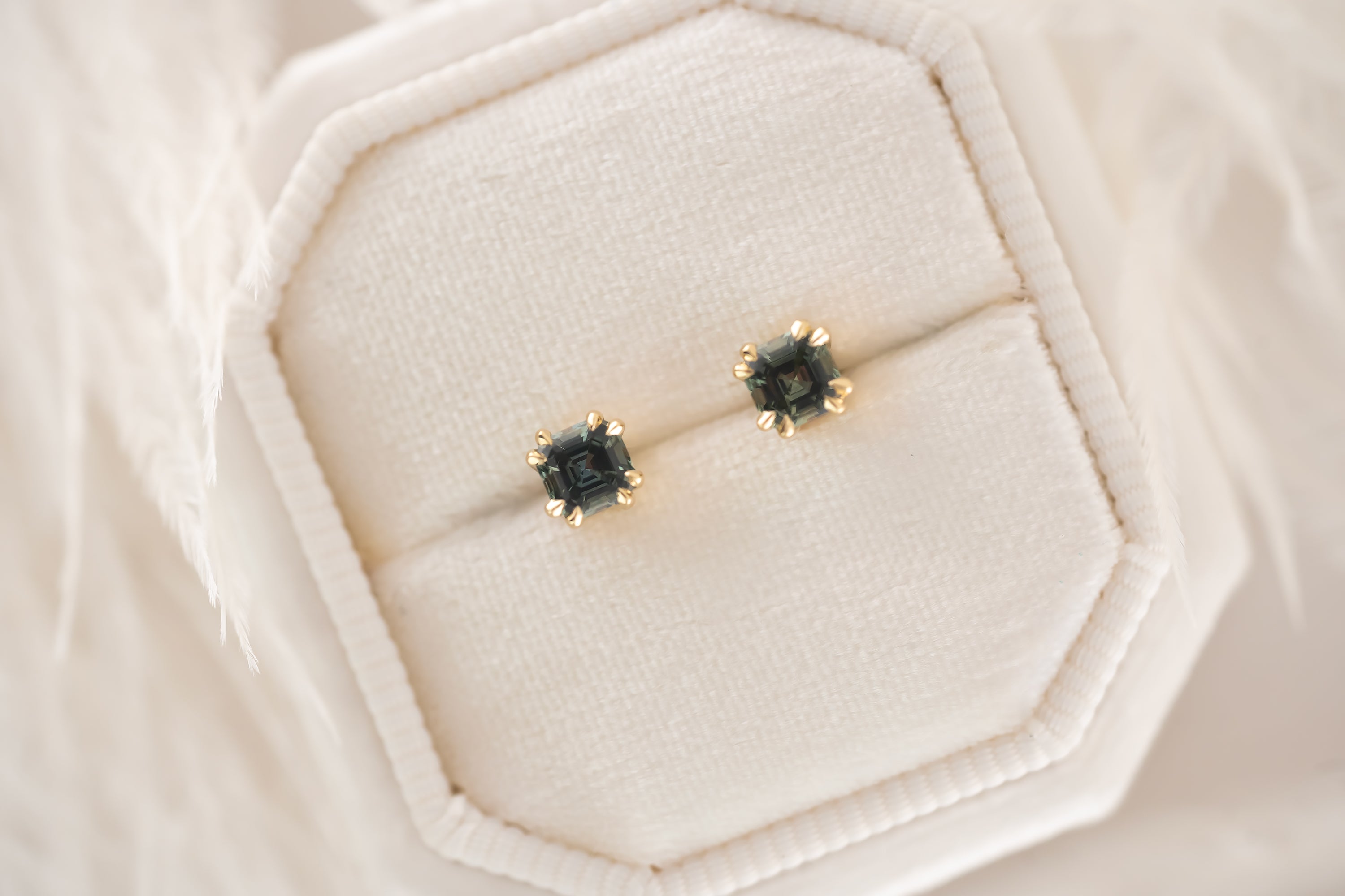 Embrace Stud Earrings - Montana Sapphire - Lavender Creek Gems