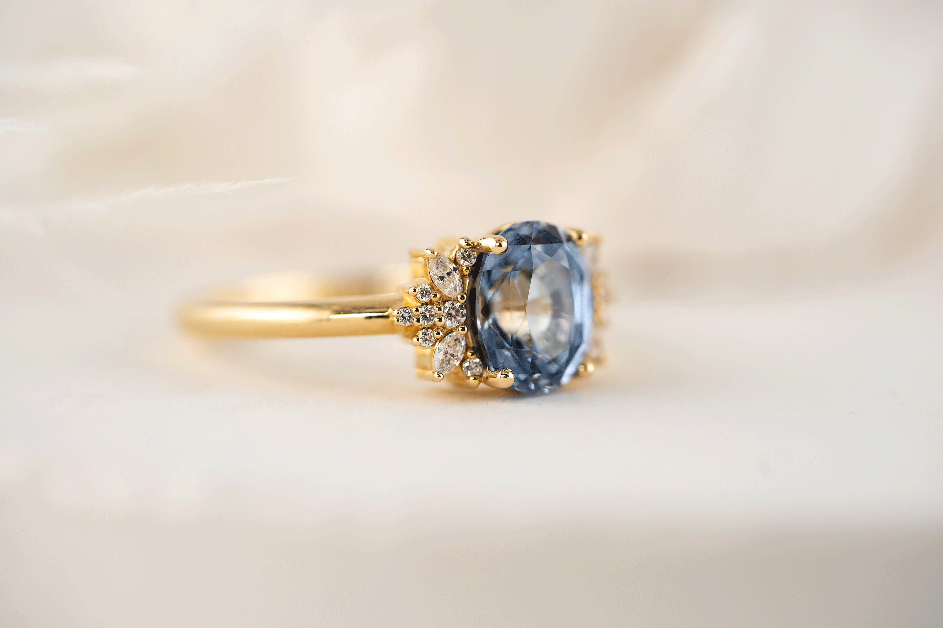 The Reverie Ring | 2.28 CT Oval Blue Sapphire - Lavender Creek Gems