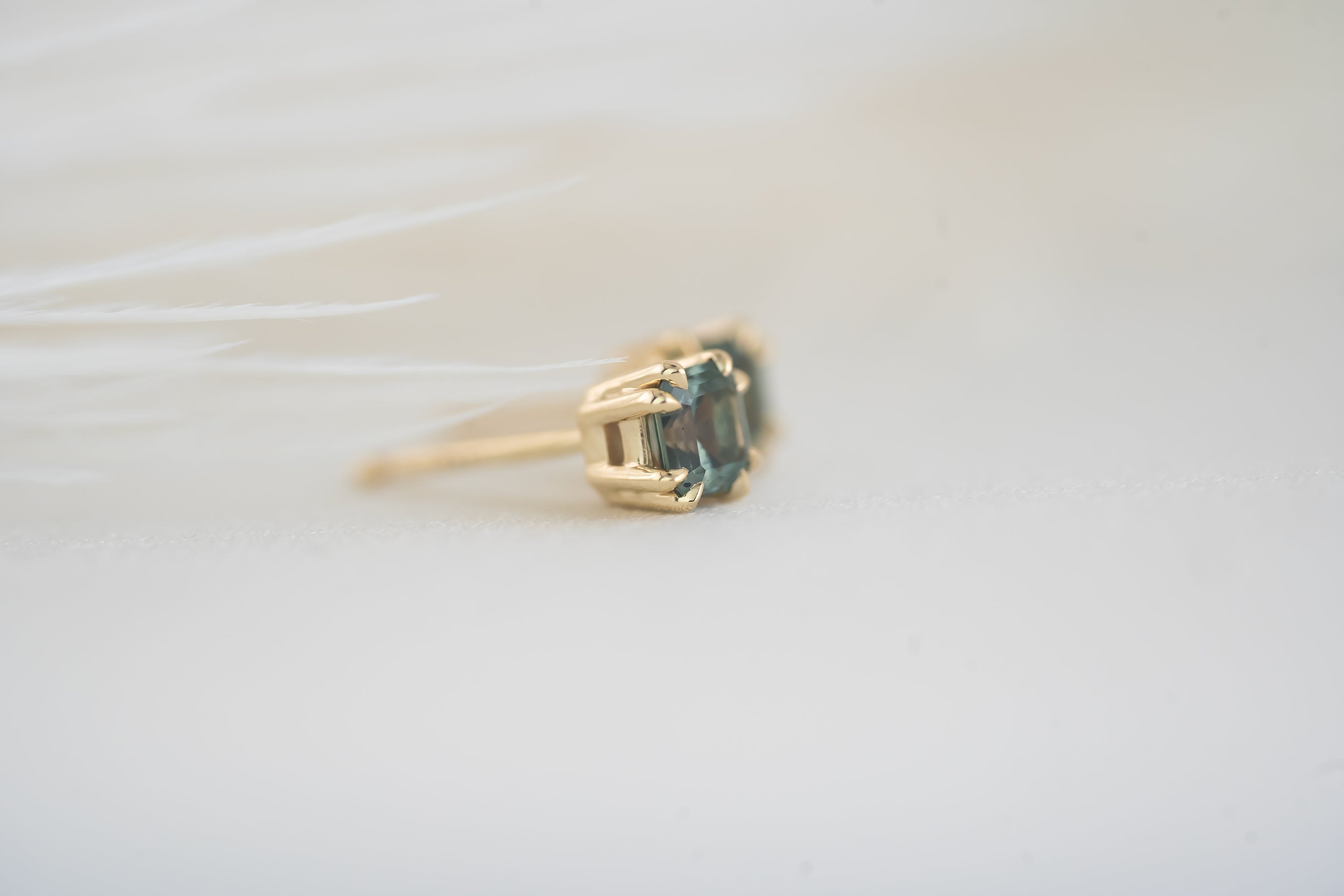Embrace Stud Earrings - Montana Sapphire - Lavender Creek Gems