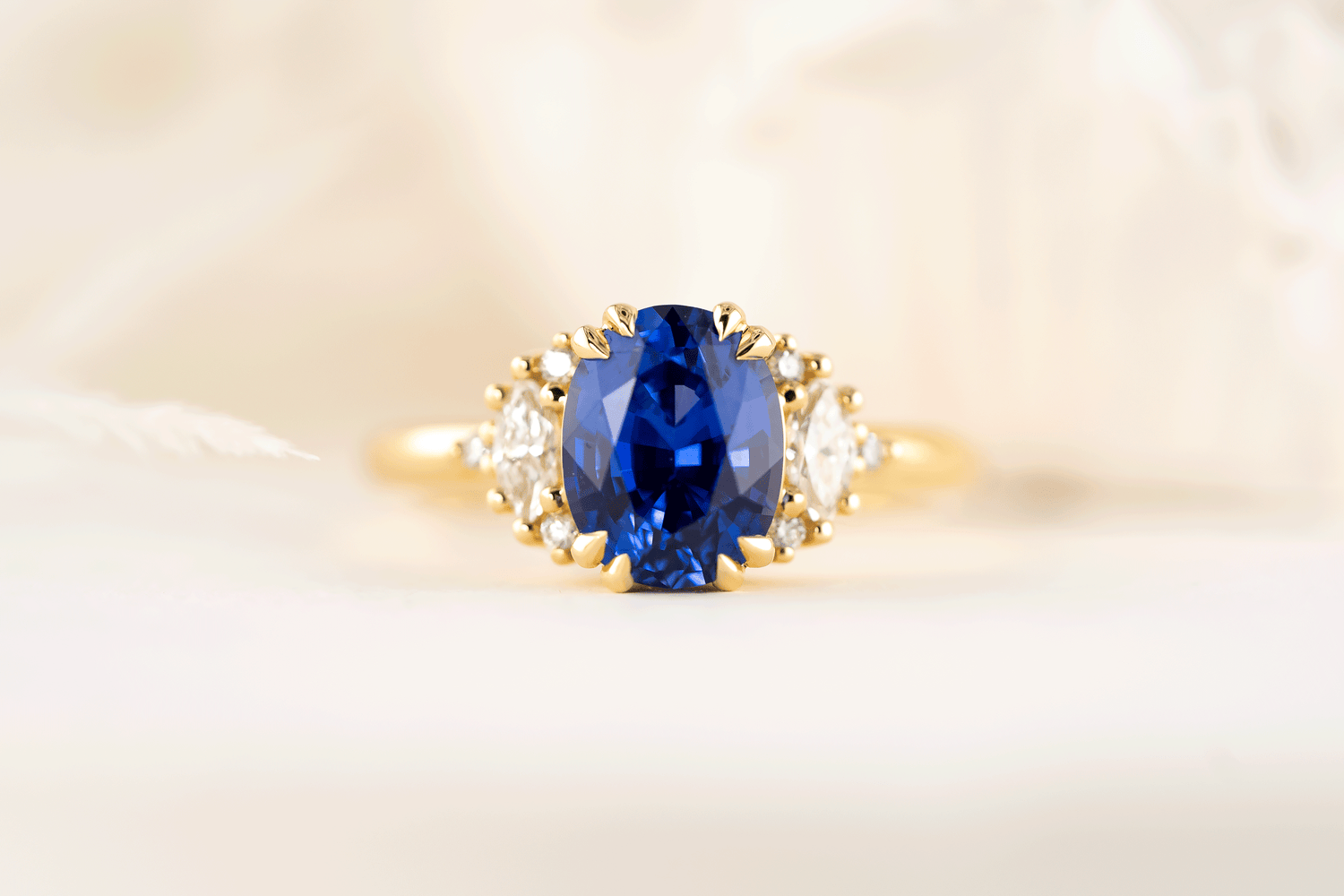 The Maren Ring | 2.6 CT Royal Blue Oval Sapphire - Lavender Creek Gems