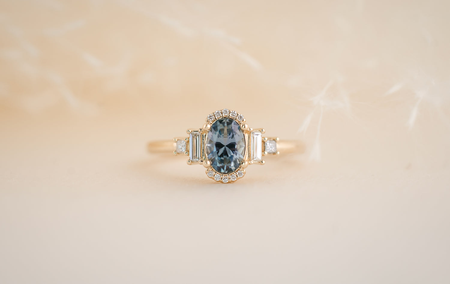 The Sura 0.72 CT Oval Blue Sapphire Ring - Lavender Creek Gems