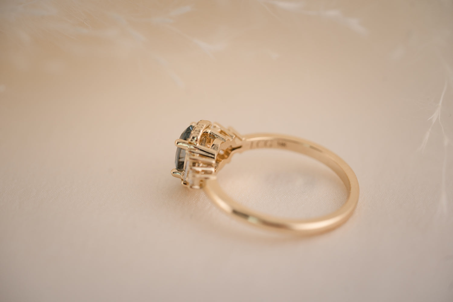 The Sura 0.72 CT Oval Blue Sapphire Ring - Lavender Creek Gems