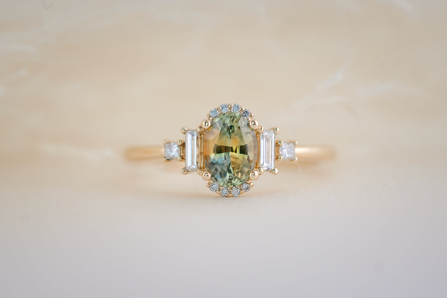 The Sura 1.02 CT Oval Montana Parti Sapphire Ring - Lavender Creek Gems