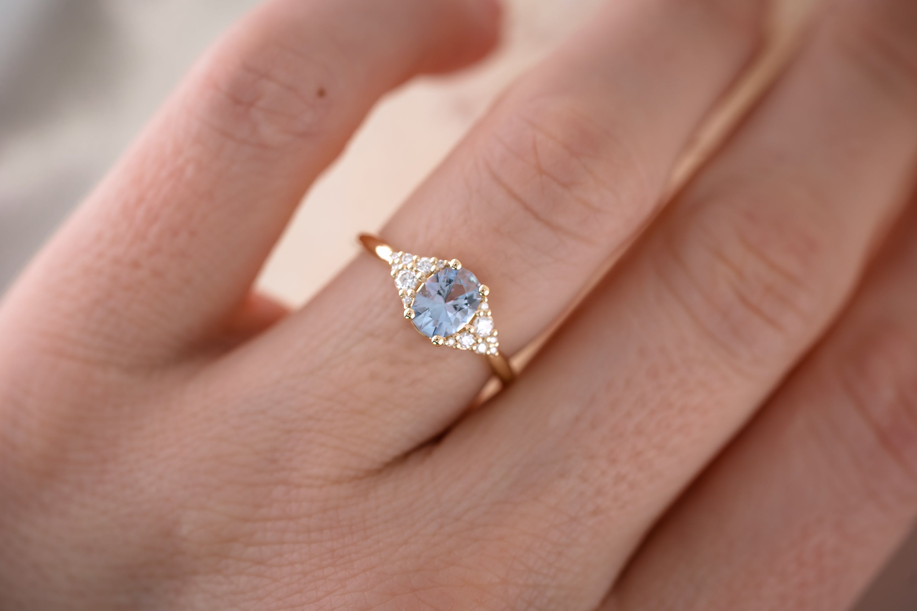 The Tiny Bubbles Ring - 0.85 CT Oval Periwinkle Sapphire - Lavender Creek Gems