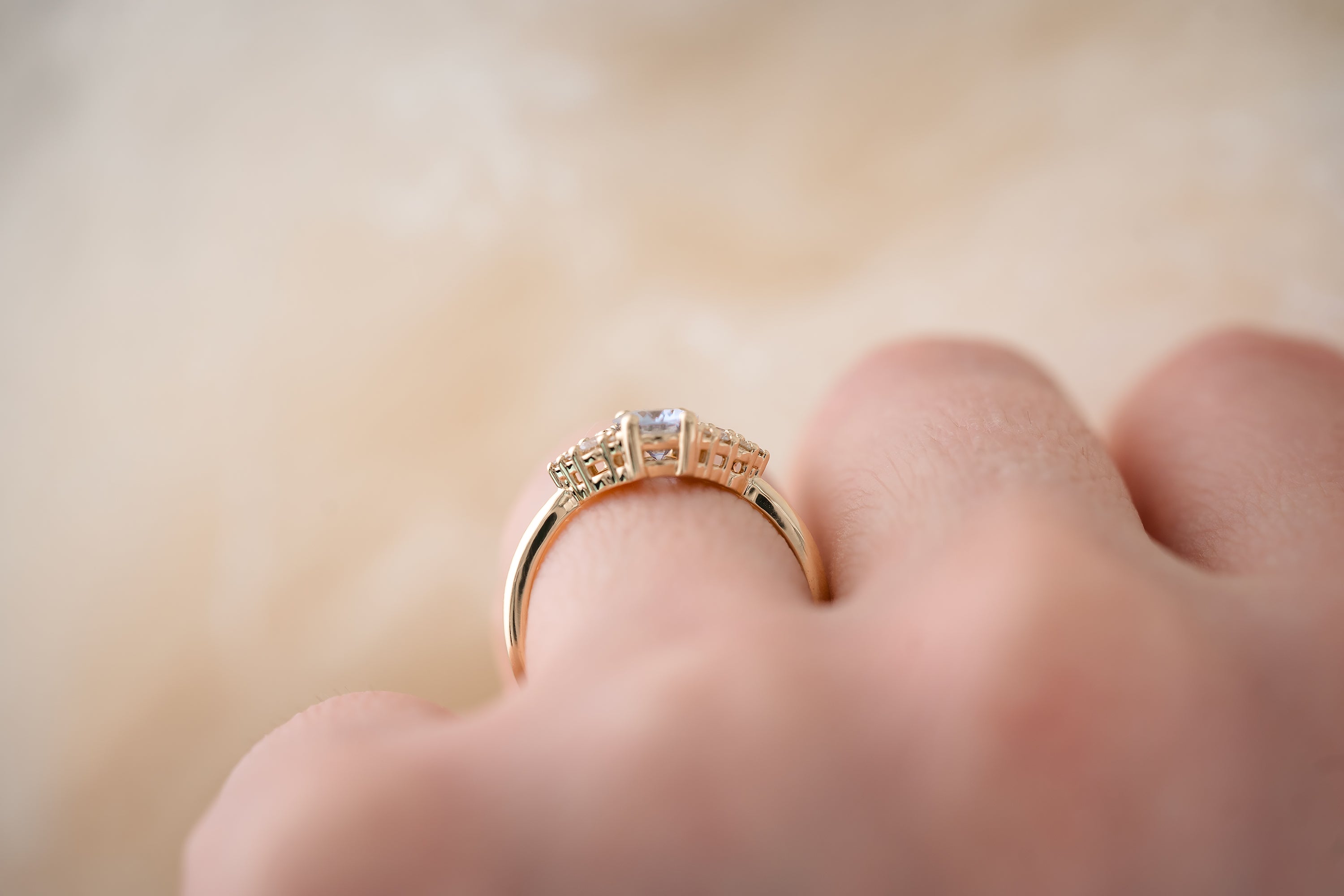 The Tiny Bubbles Ring - 0.85 CT Oval Periwinkle Sapphire - Lavender Creek Gems