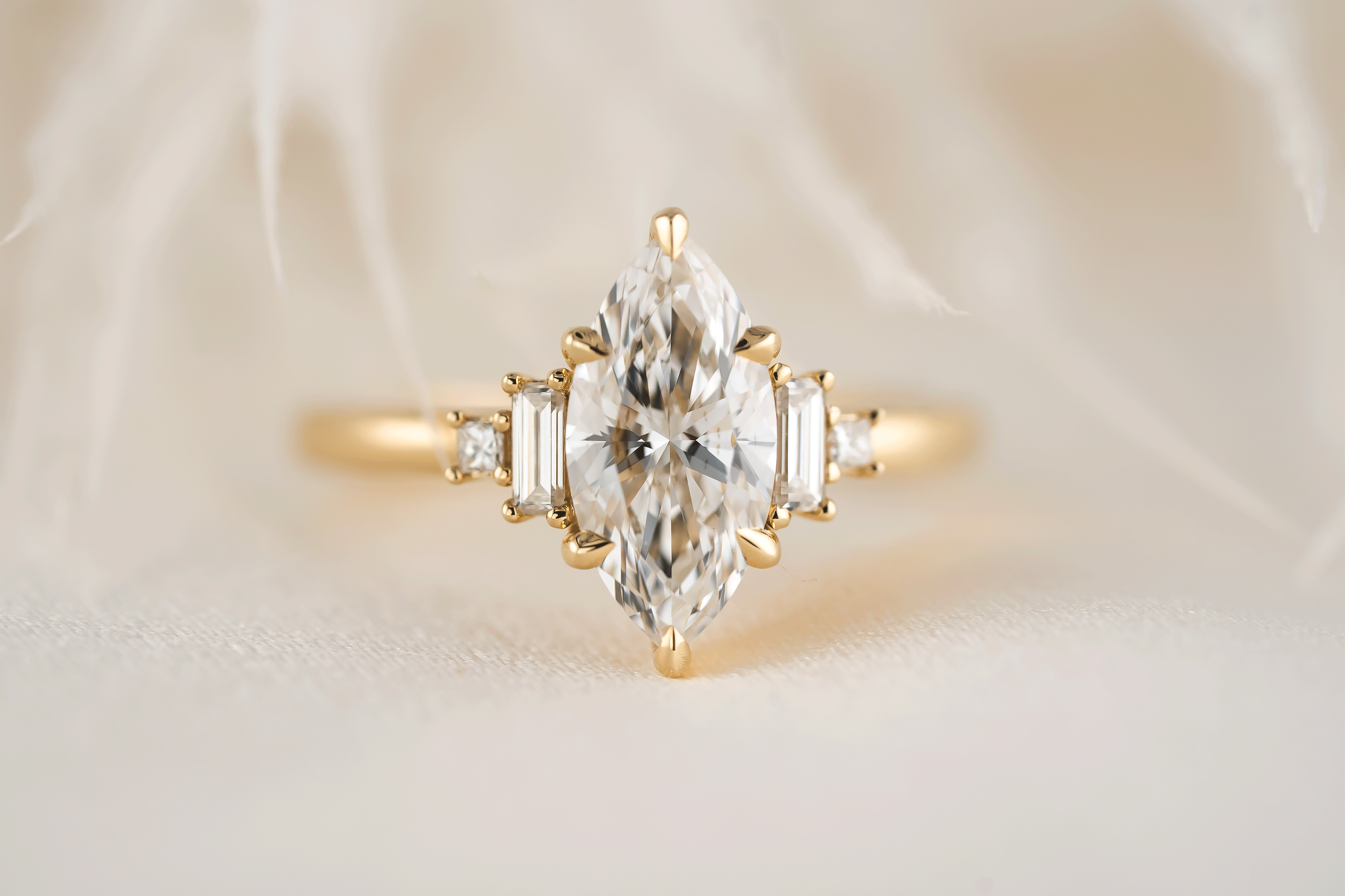 The Mira Ring | 1.5 CT Marquise Diamond - Lavender Creek Gems