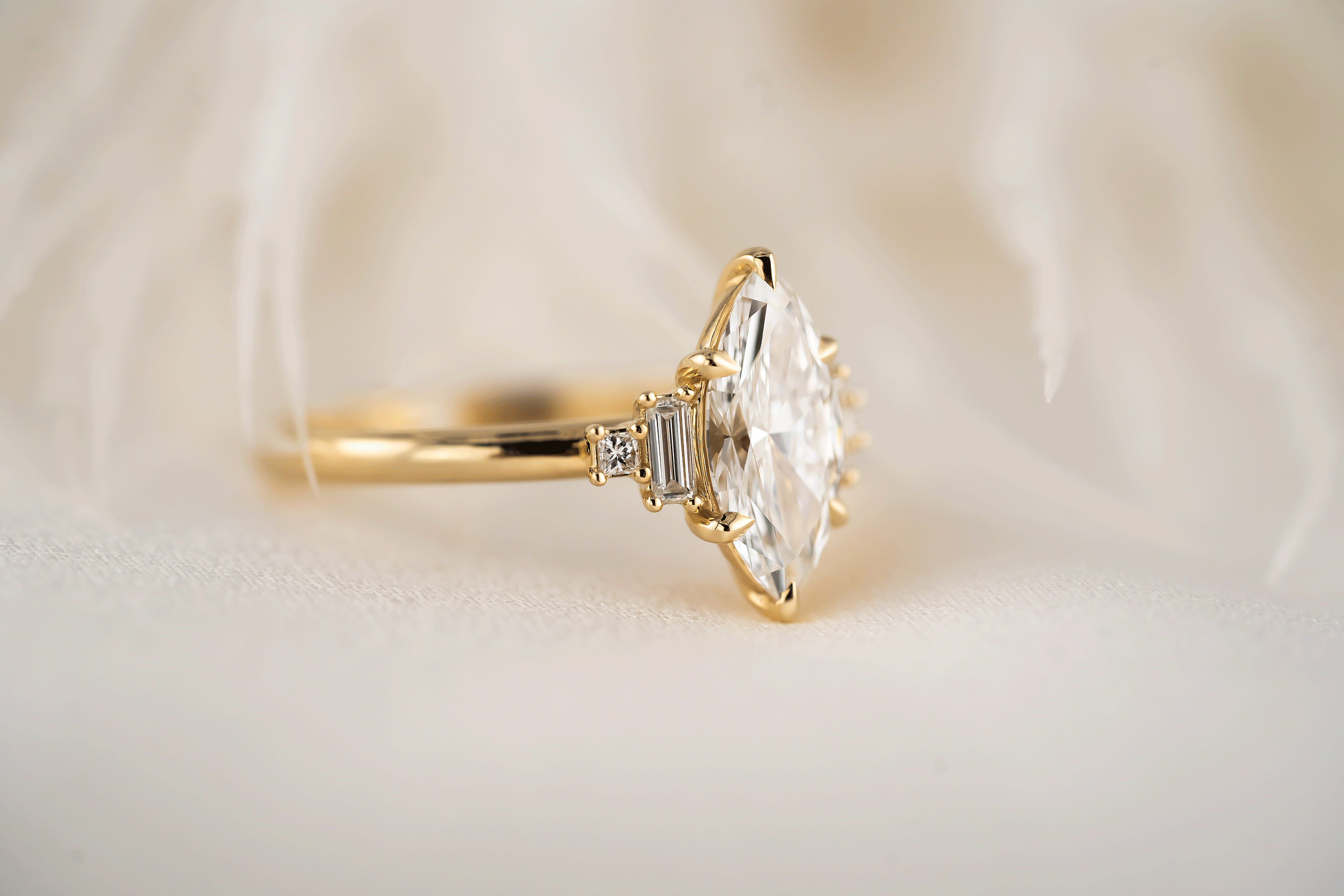 The Mira Ring | 1.5 CT Marquise Diamond - Lavender Creek Gems