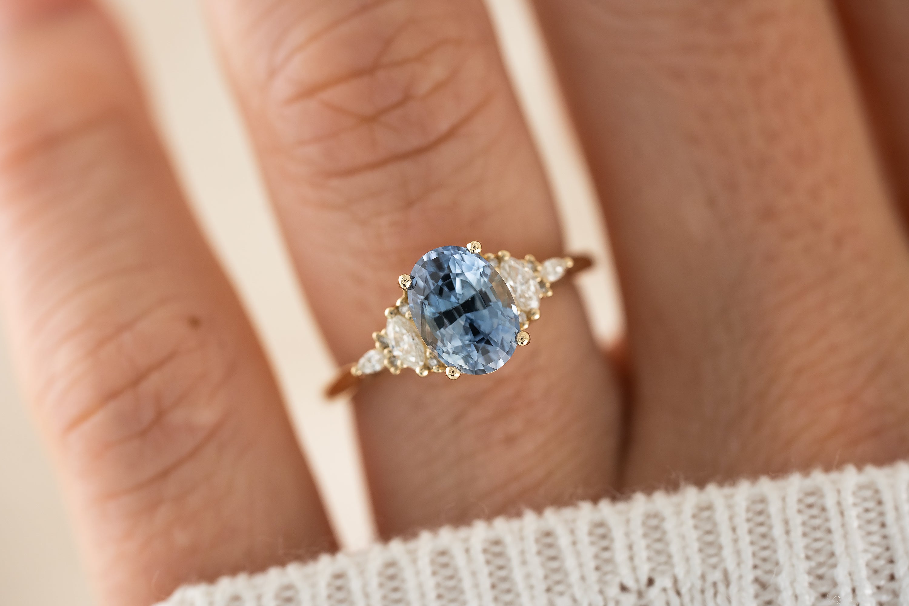 The Maeve Ring | 2.24 CT Oval Blue Sapphire - Lavender Creek Gems