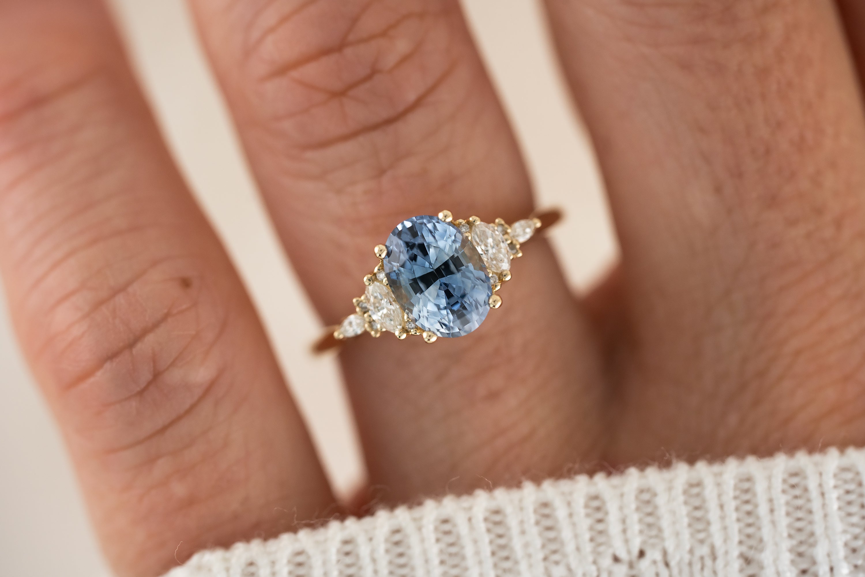 The Maeve Ring | 2.24 CT Oval Blue Sapphire - Lavender Creek Gems