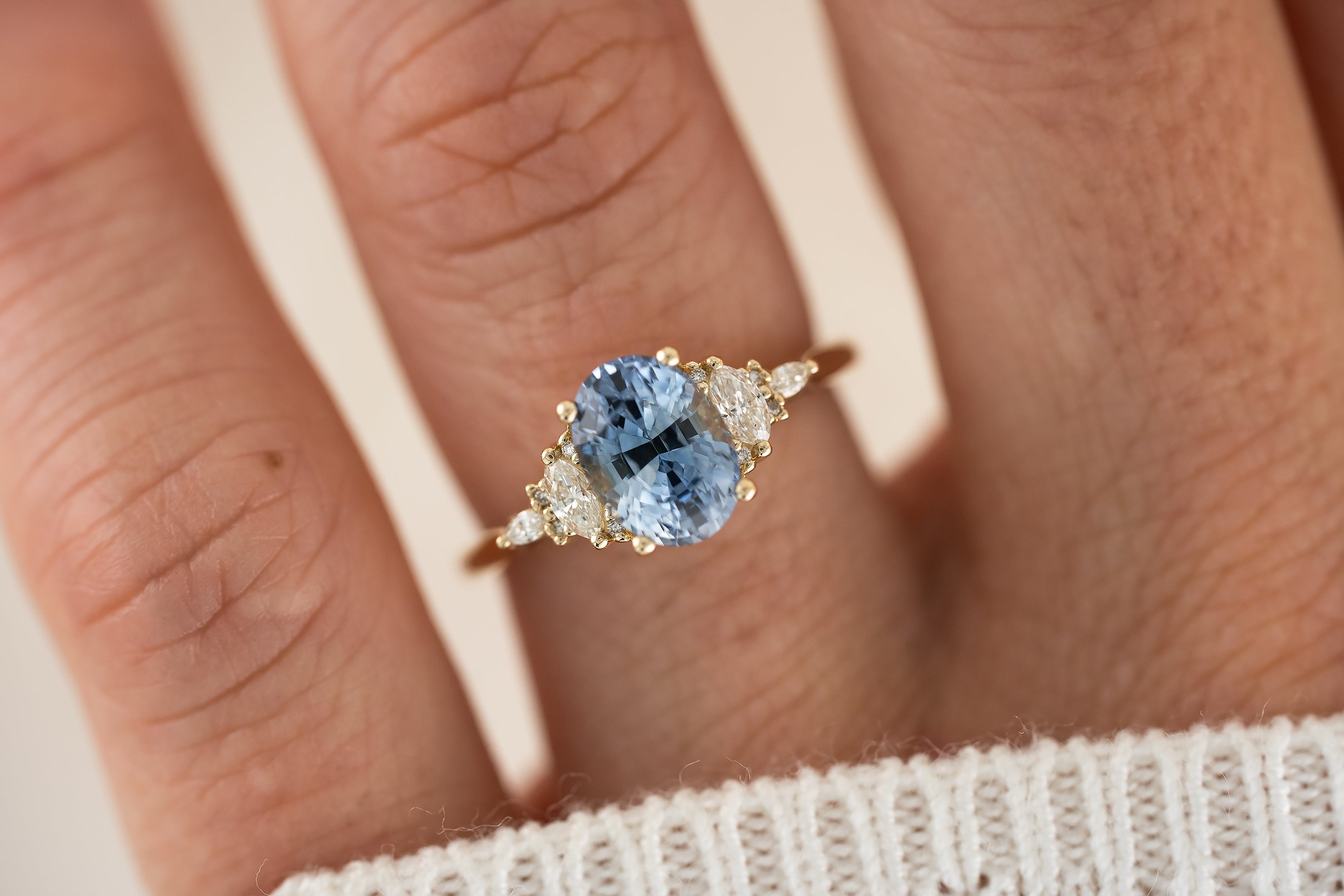 The Maeve Ring | 2.24 CT Oval Blue Sapphire - Lavender Creek Gems