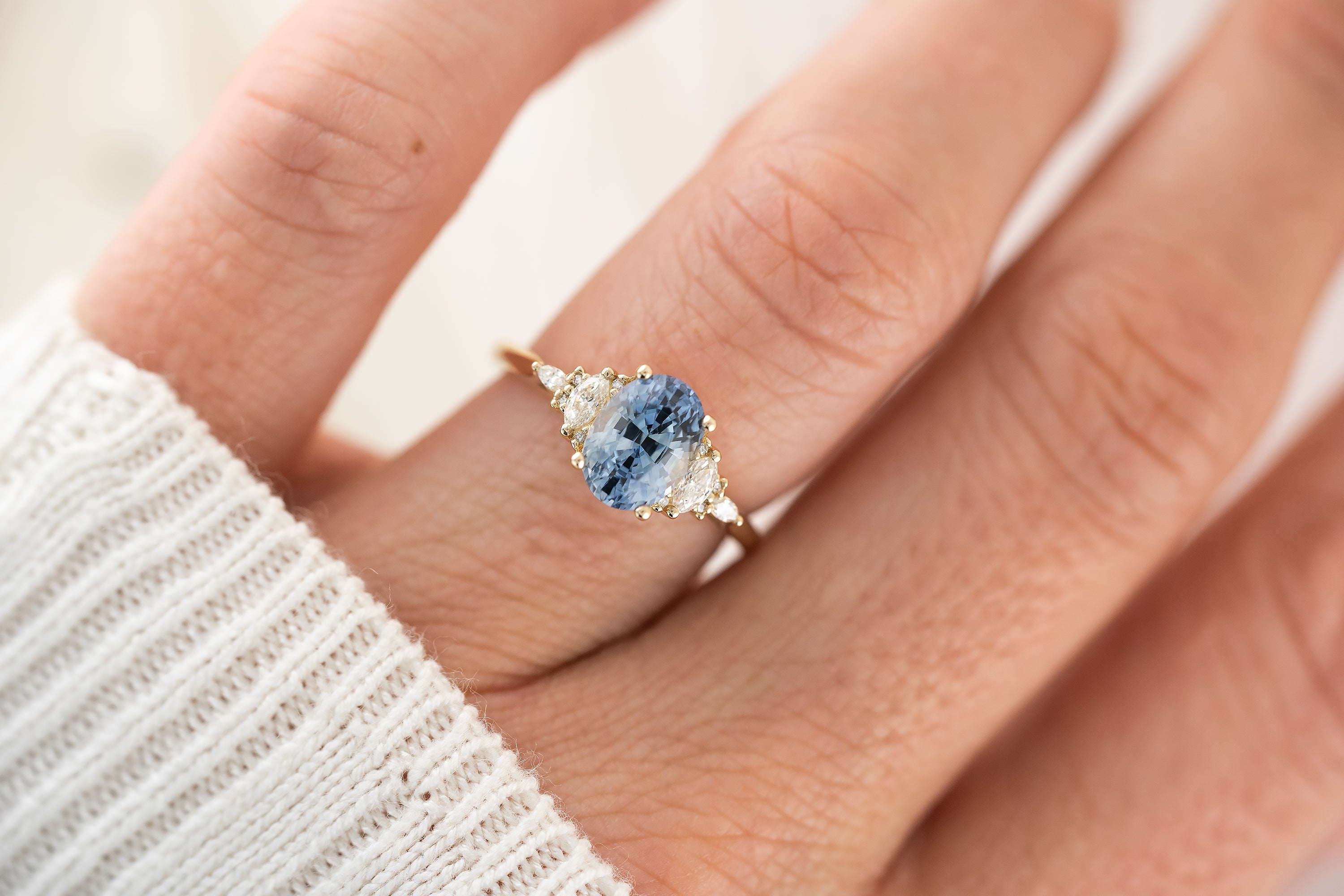 The Maeve Ring | 2.24 CT Oval Blue Sapphire - Lavender Creek Gems