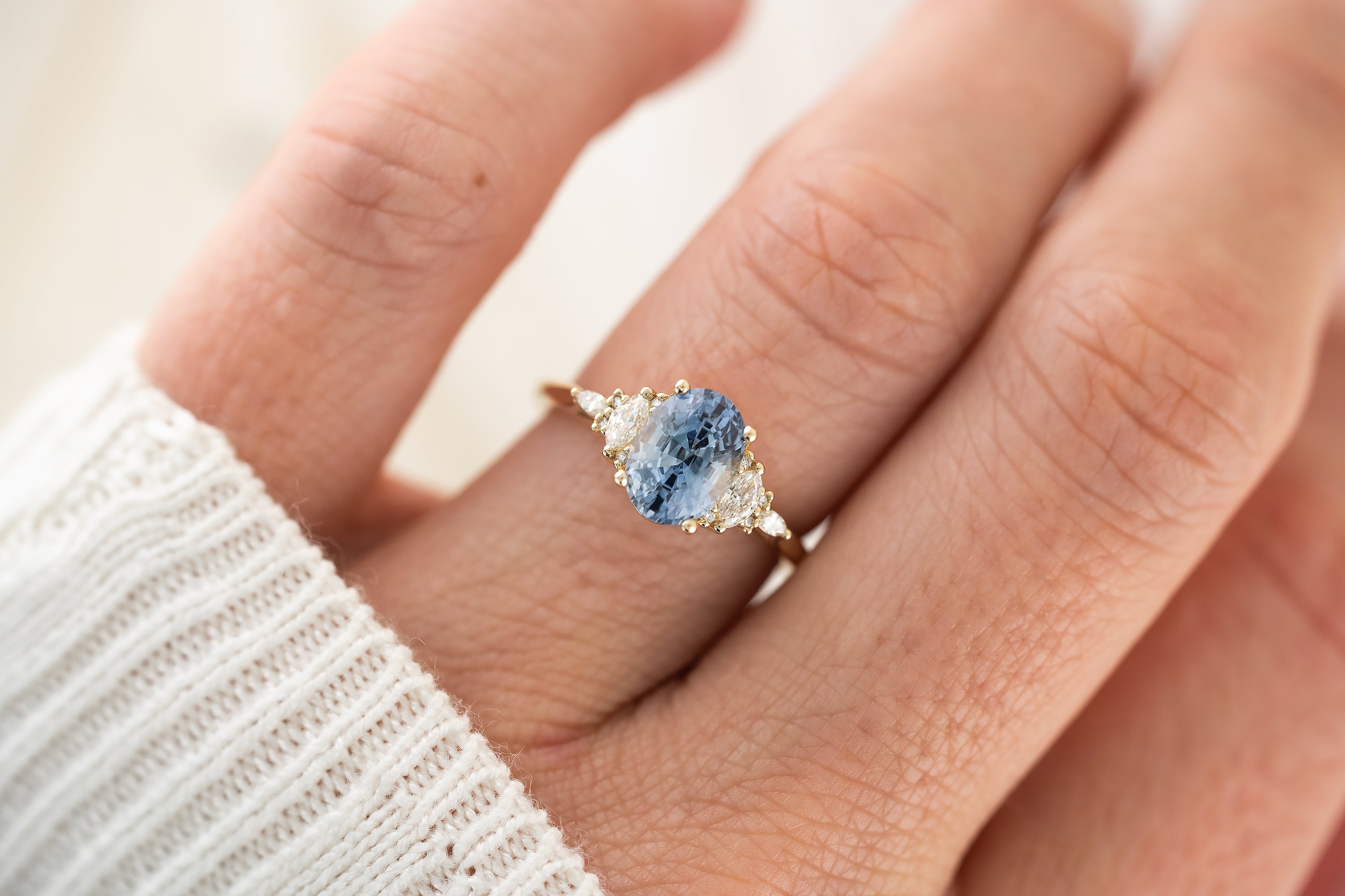The Maeve Ring | 2.24 CT Oval Blue Sapphire - Lavender Creek Gems