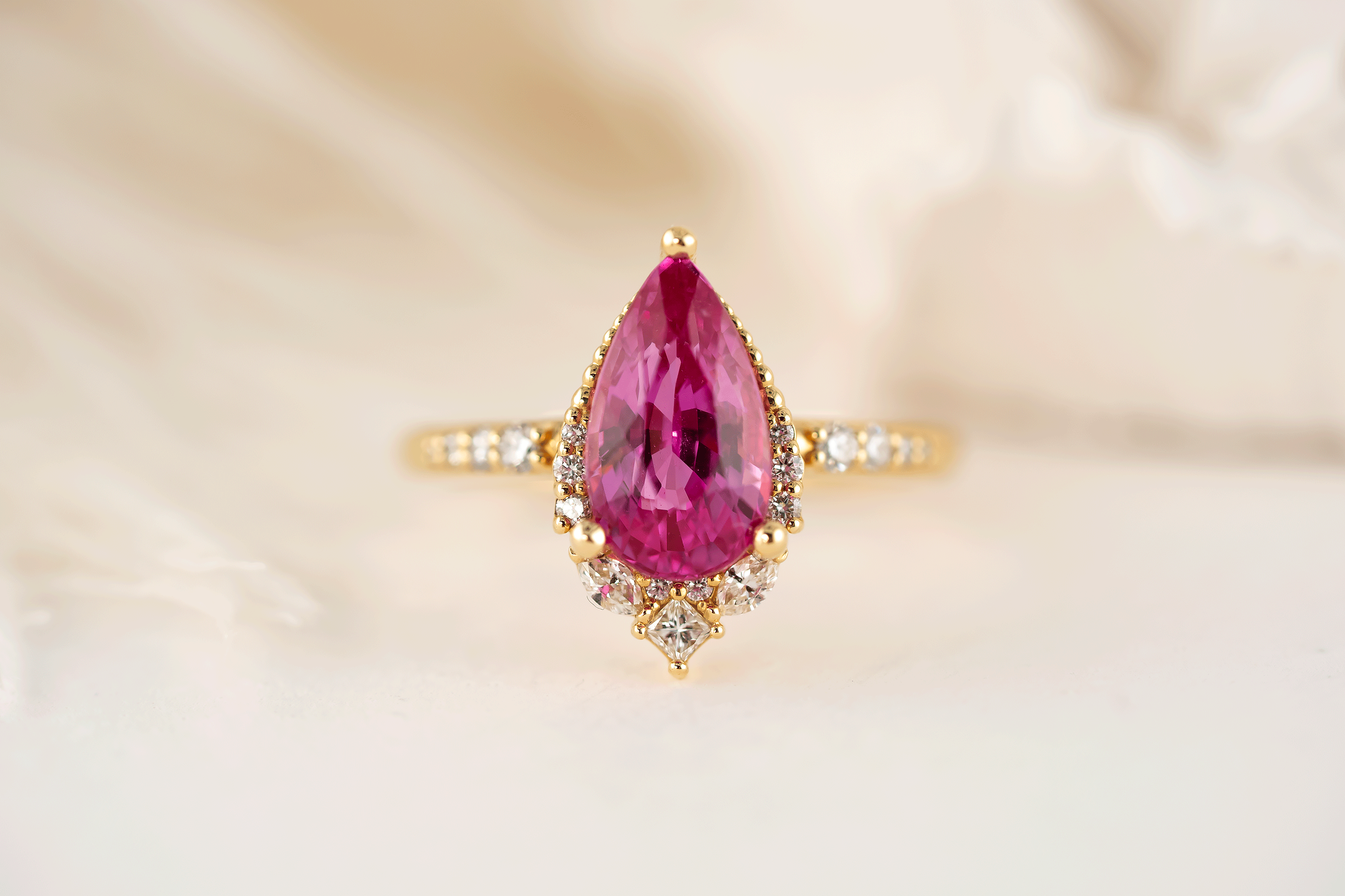 The Charlotte Ring | 3.16 Hot Pink Sapphire - Lavender Creek Gems