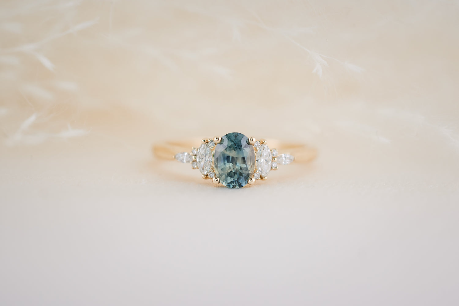 The Maeve 0.87 CT Oval Montana Blue Sapphire Ring - Lavender Creek Gems