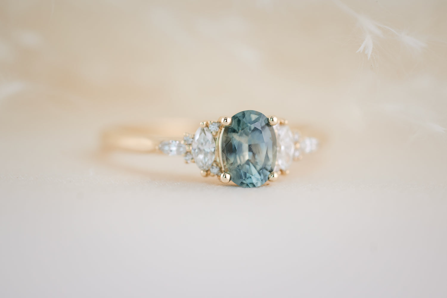The Maeve 0.87 CT Oval Montana Blue Sapphire Ring - Lavender Creek Gems