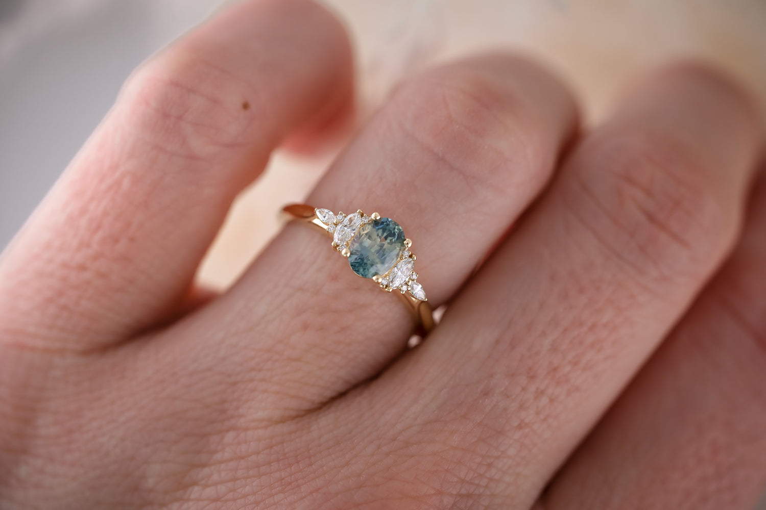 The Maeve 0.87 CT Oval Montana Blue Sapphire Ring - Lavender Creek Gems