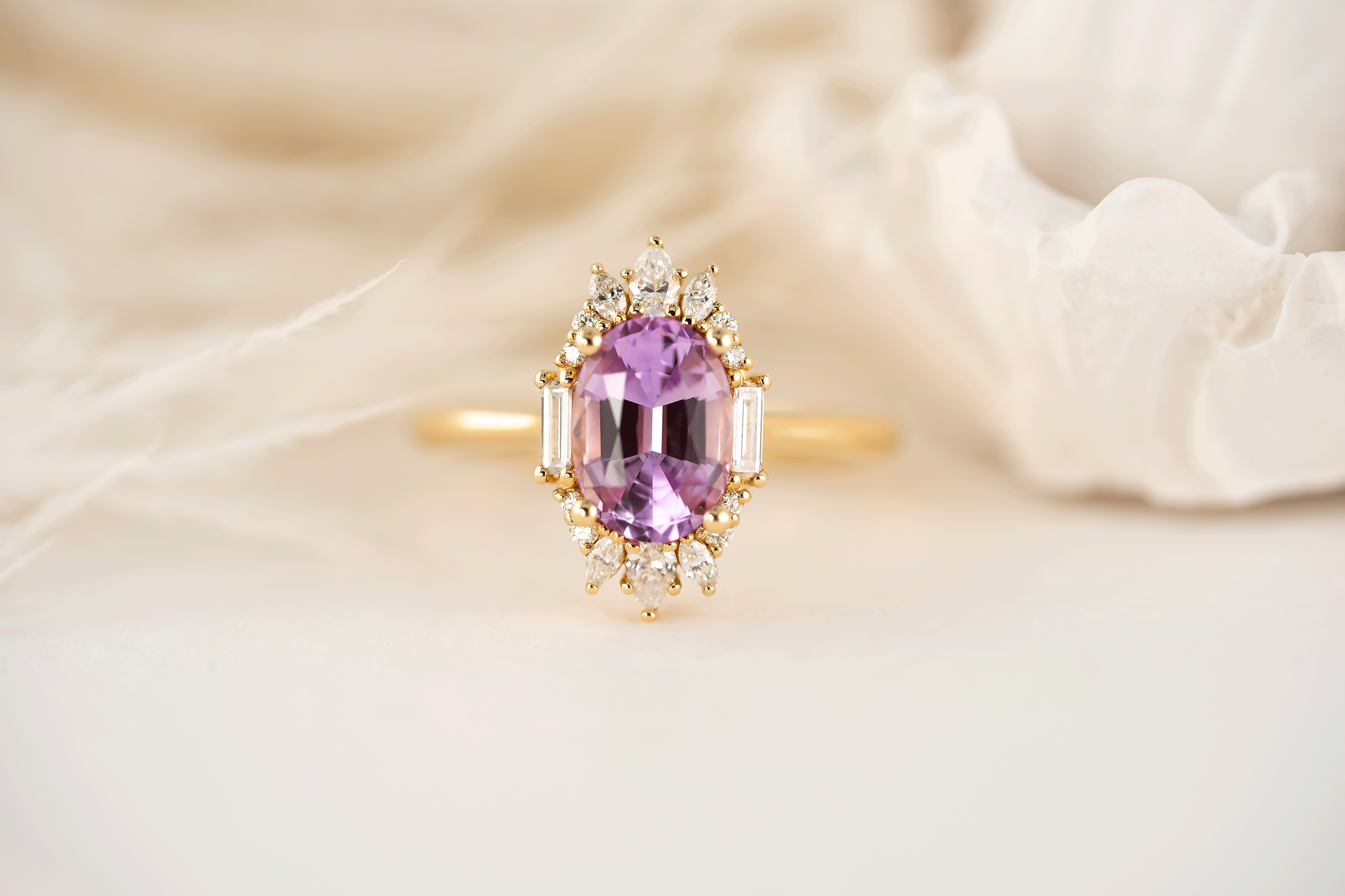 The Georgia Ring | 2.27 CT Oval Purple Sapphire - Lavender Creek Gems