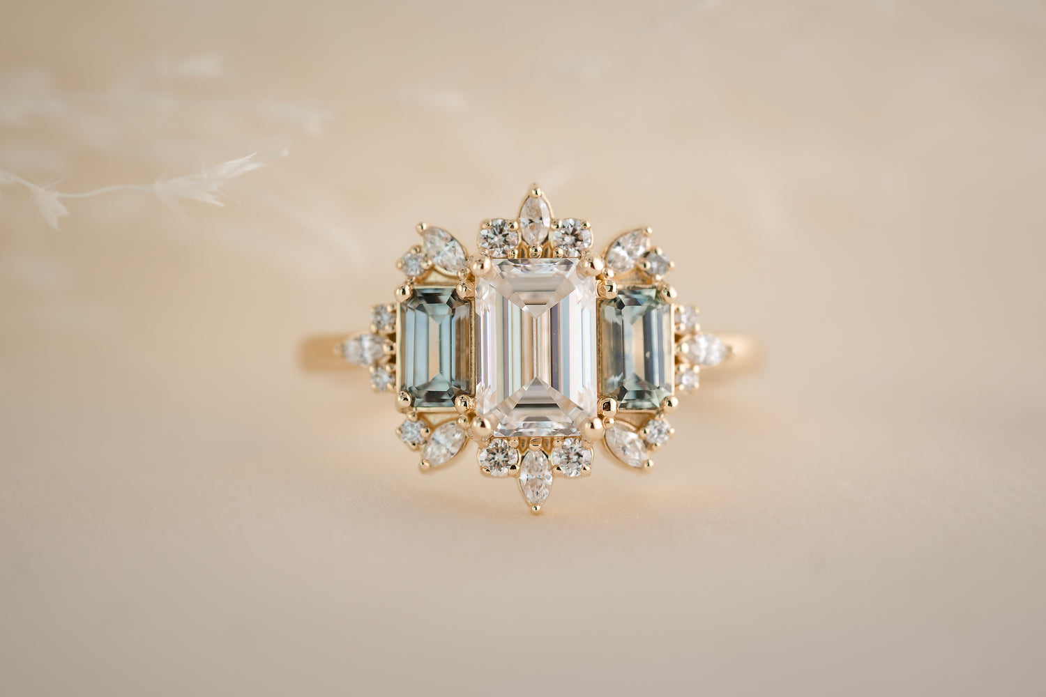 The Marial 1.29 CT Diamond + Montana Sapphire Ring - Lavender Creek Gems