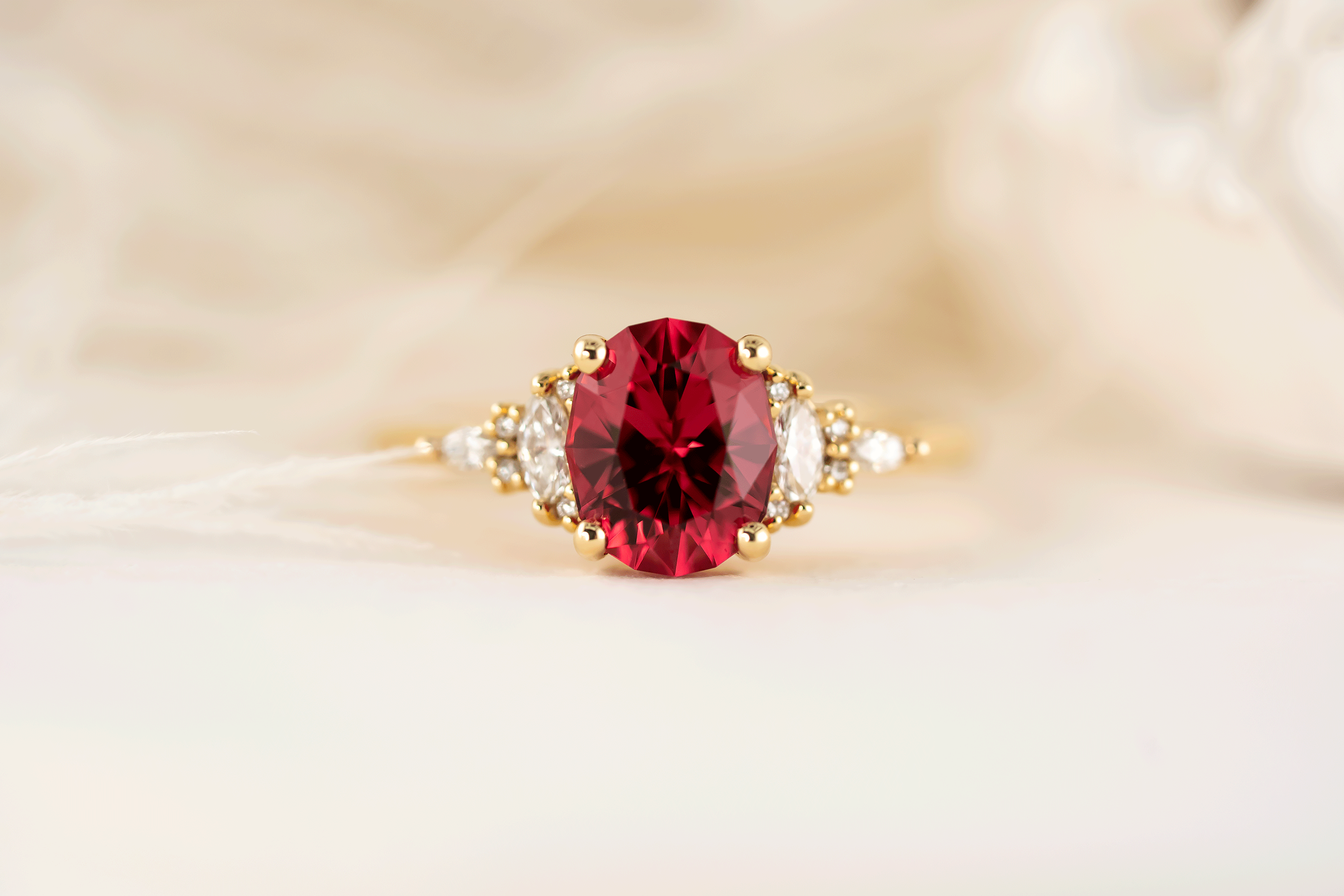 The Maeve Ring | 1.92 CT Oval Red Spinel - Lavender Creek Gems
