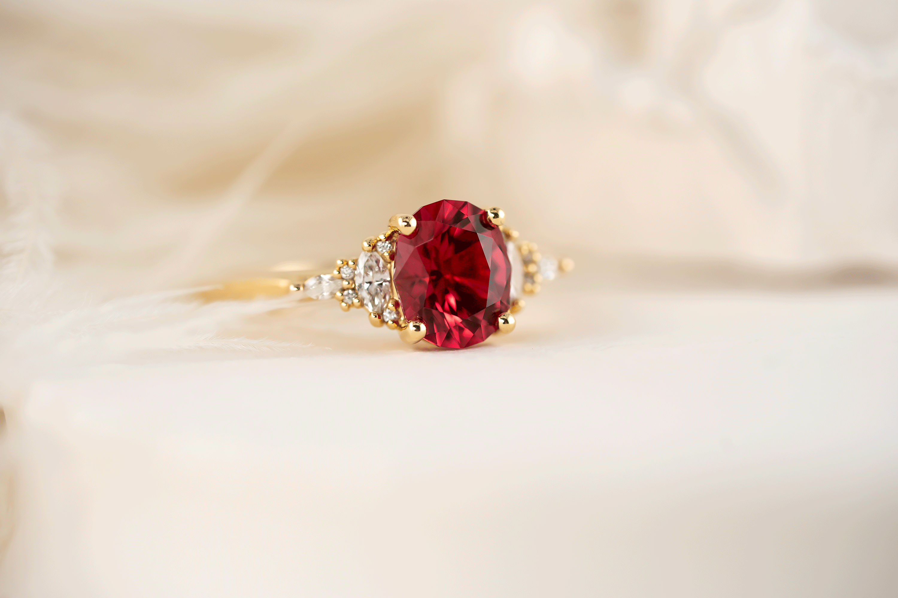 The Maeve Ring | 1.92 CT Oval Red Spinel - Lavender Creek Gems