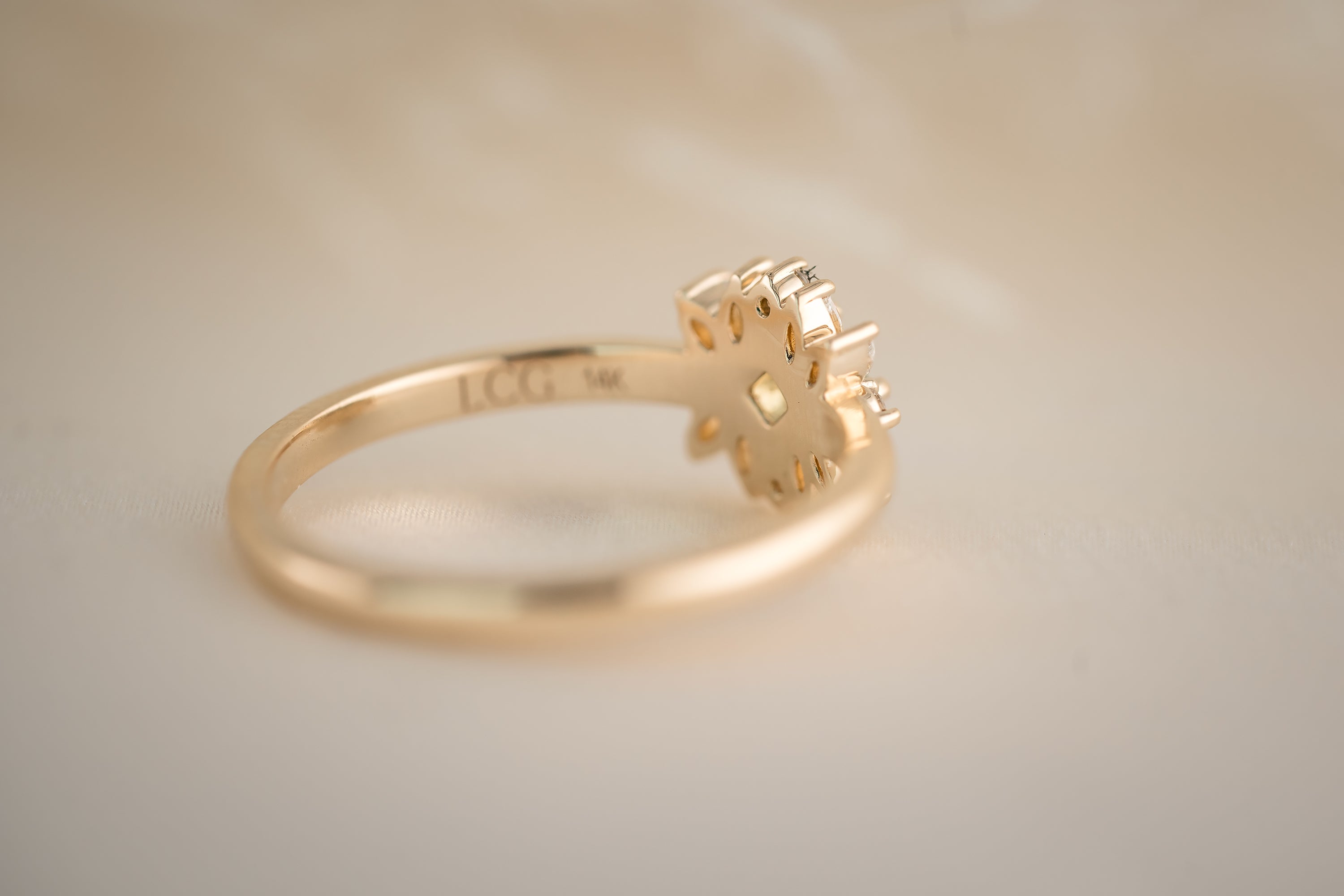 The Baby Blossom Ring - Green Sapphire - Lavender Creek Gems