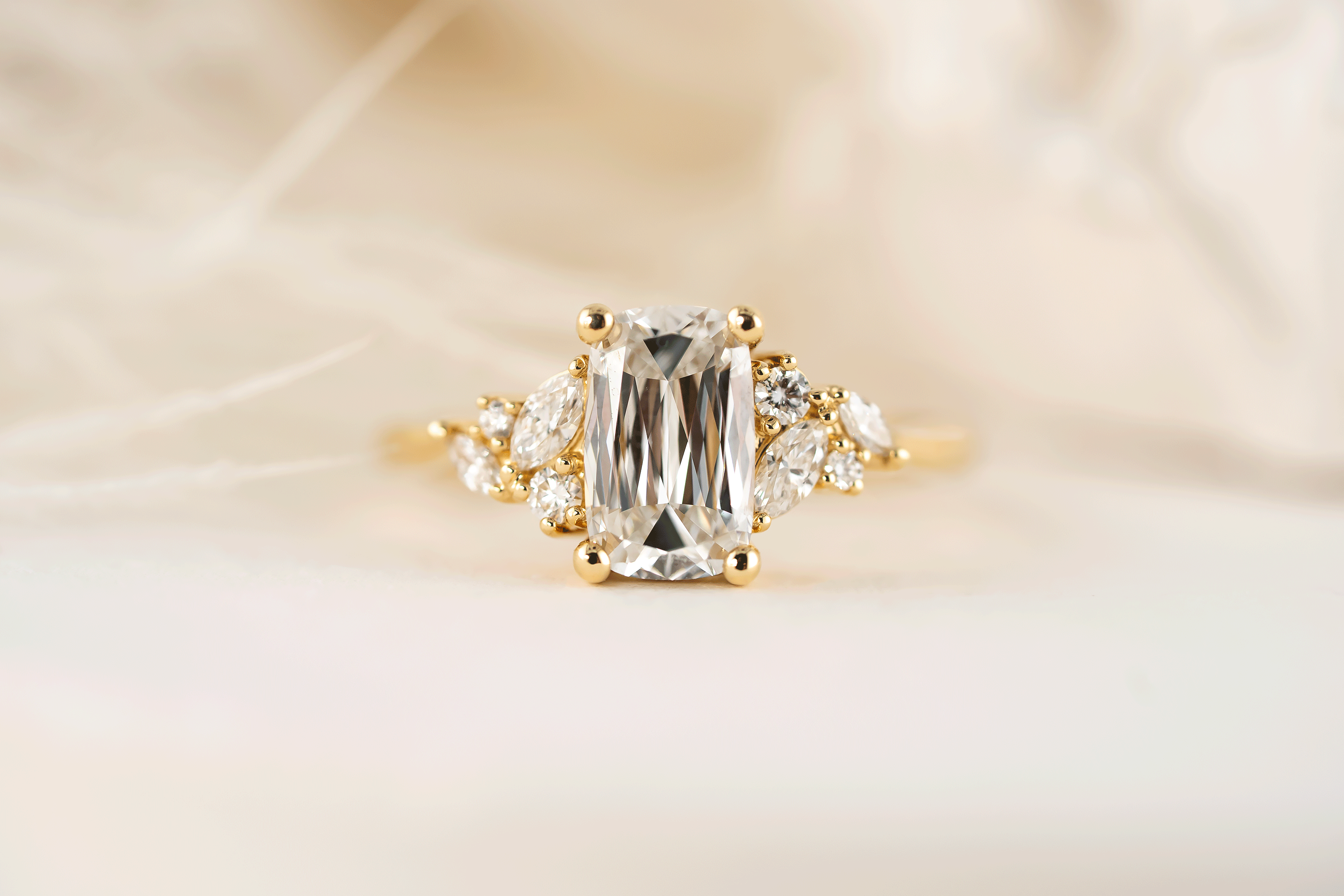 The Laurel Ring | 1.6 CT Crisscut Cushion Diamond