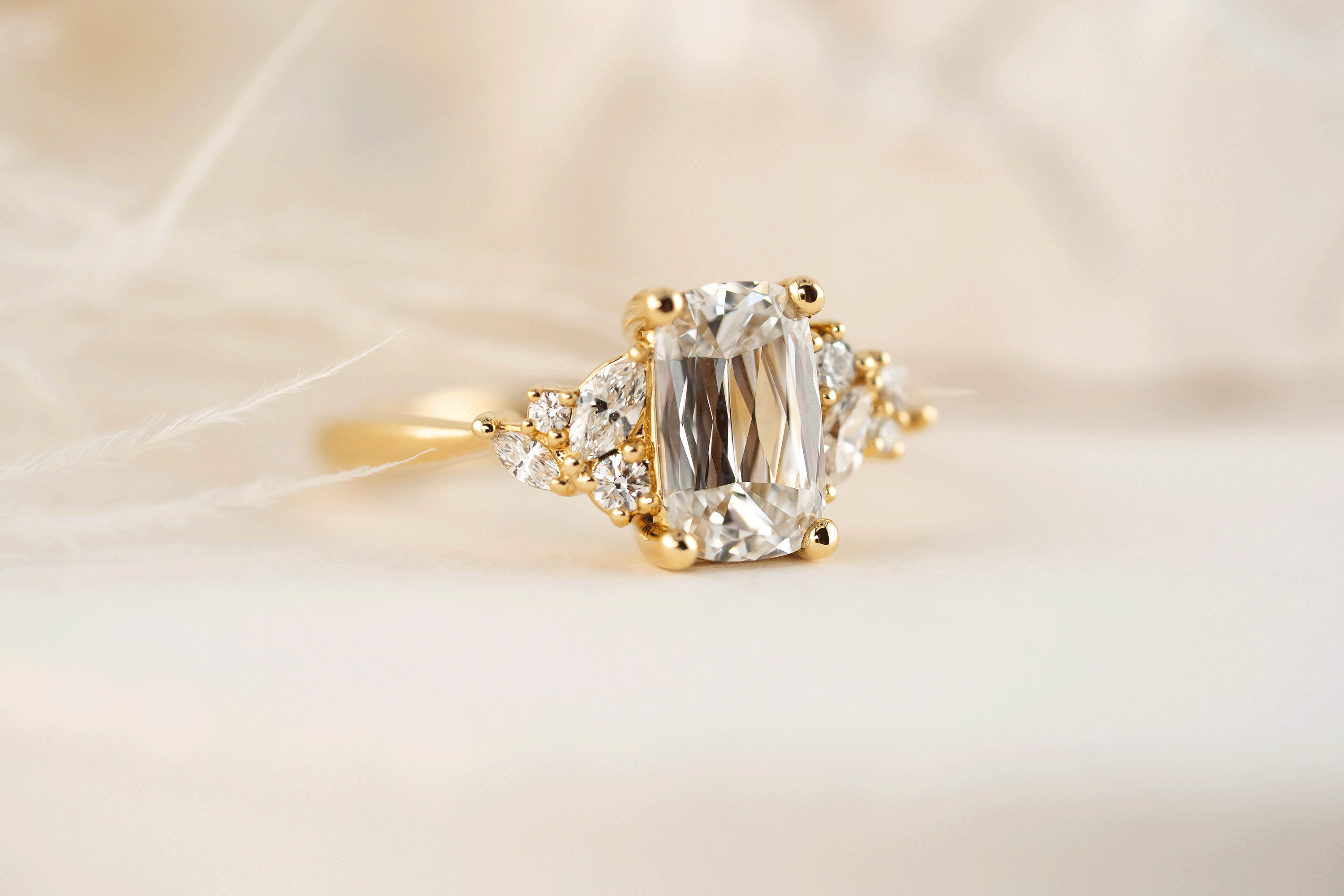 The Laurel Ring | 1.6 CT Crisscut Cushion Diamond