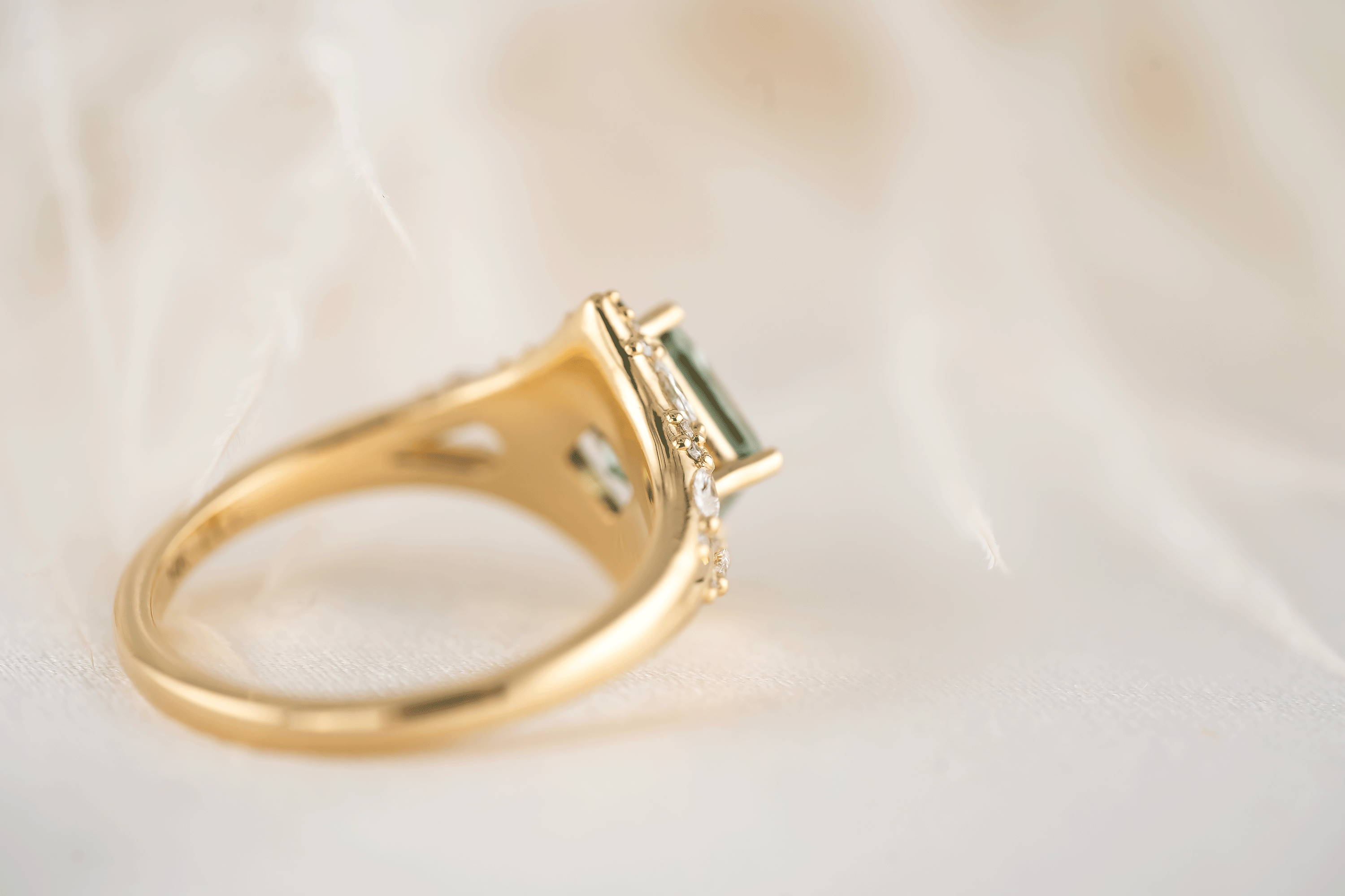The Oracle Ring | 1.46 CT Princess Green Diamond - Lavender Creek Gems