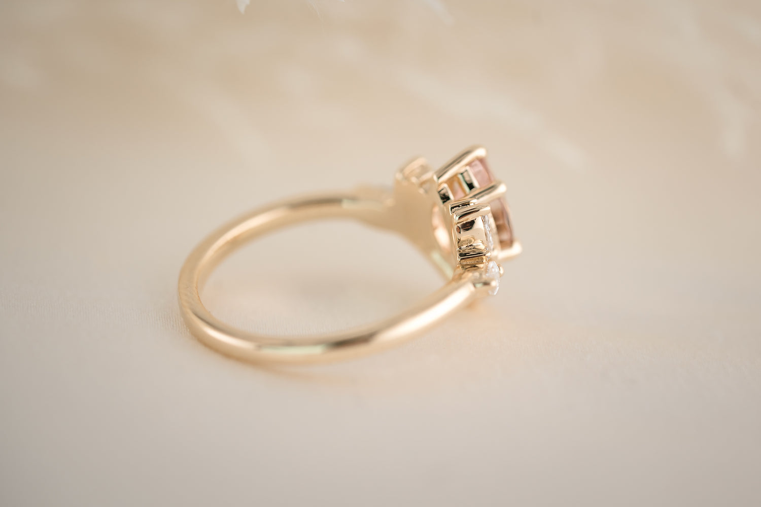 The Aurora 0.83 CT Pear Morganite Ring - Lavender Creek Gems