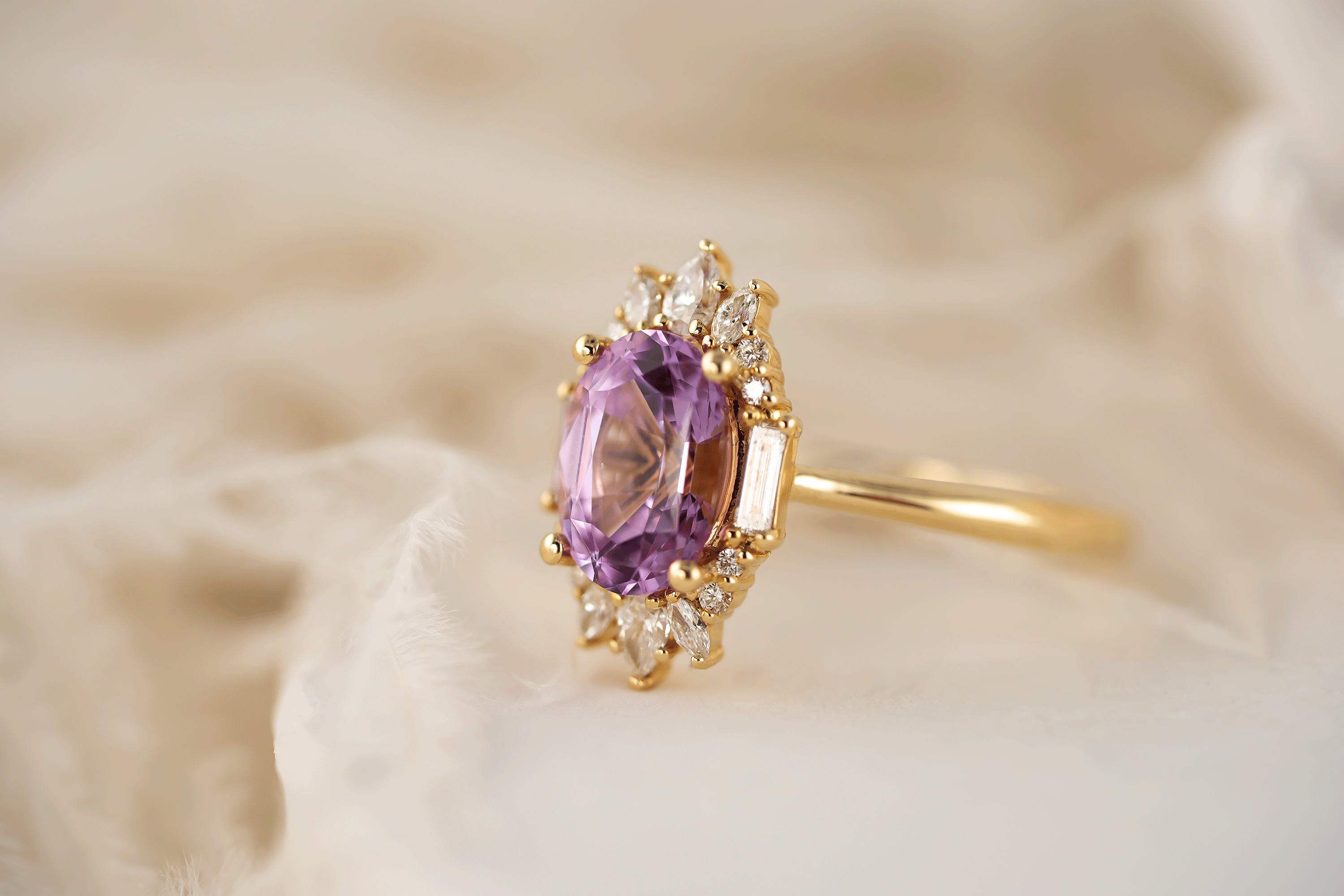 The Georgia Ring | 2.27 CT Oval Purple Sapphire - Lavender Creek Gems