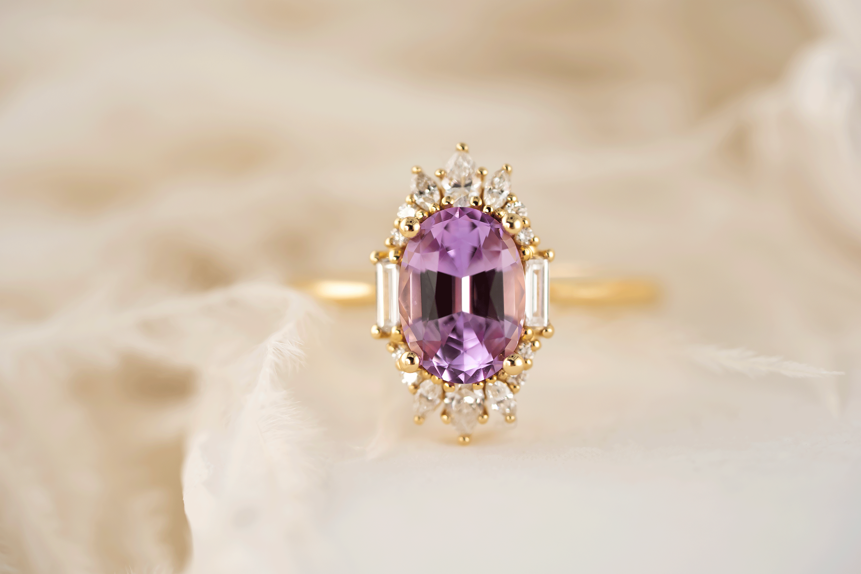 The Georgia Ring | 2.27 CT Oval Purple Sapphire - Lavender Creek Gems