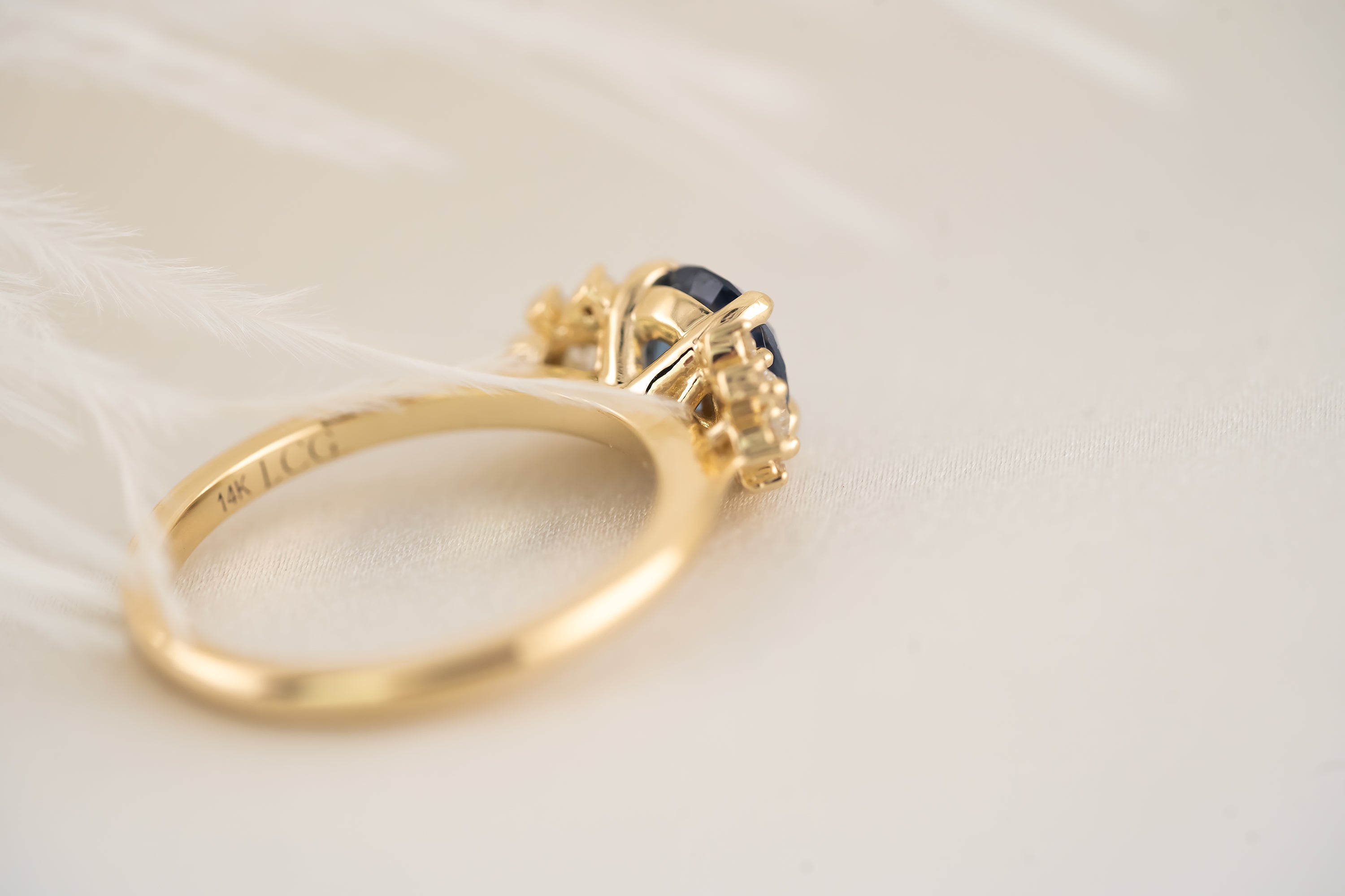 The Elise Ring - 1.22 CT Round Blue Sapphire - Lavender Creek Gems