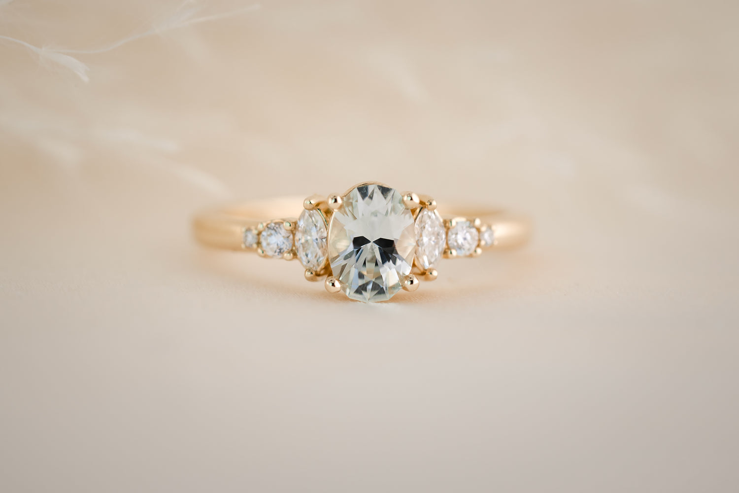 The Ivy 0.82 CT Oval Pale Blue Sapphire Ring - Lavender Creek Gems