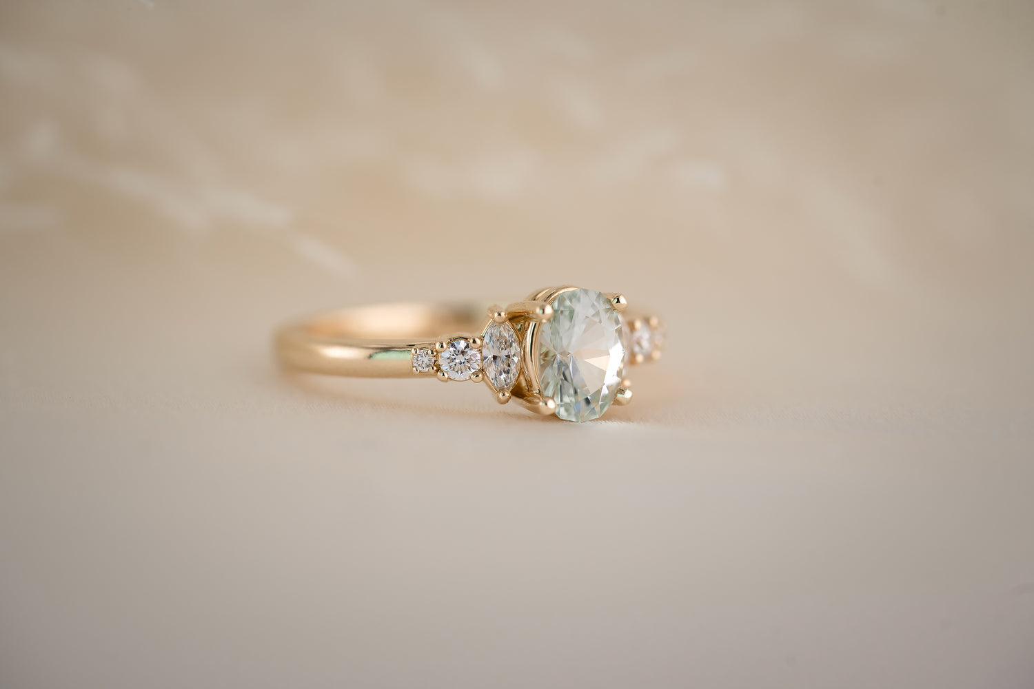 The Ivy 0.82 CT Oval Pale Blue Sapphire Ring - Lavender Creek Gems