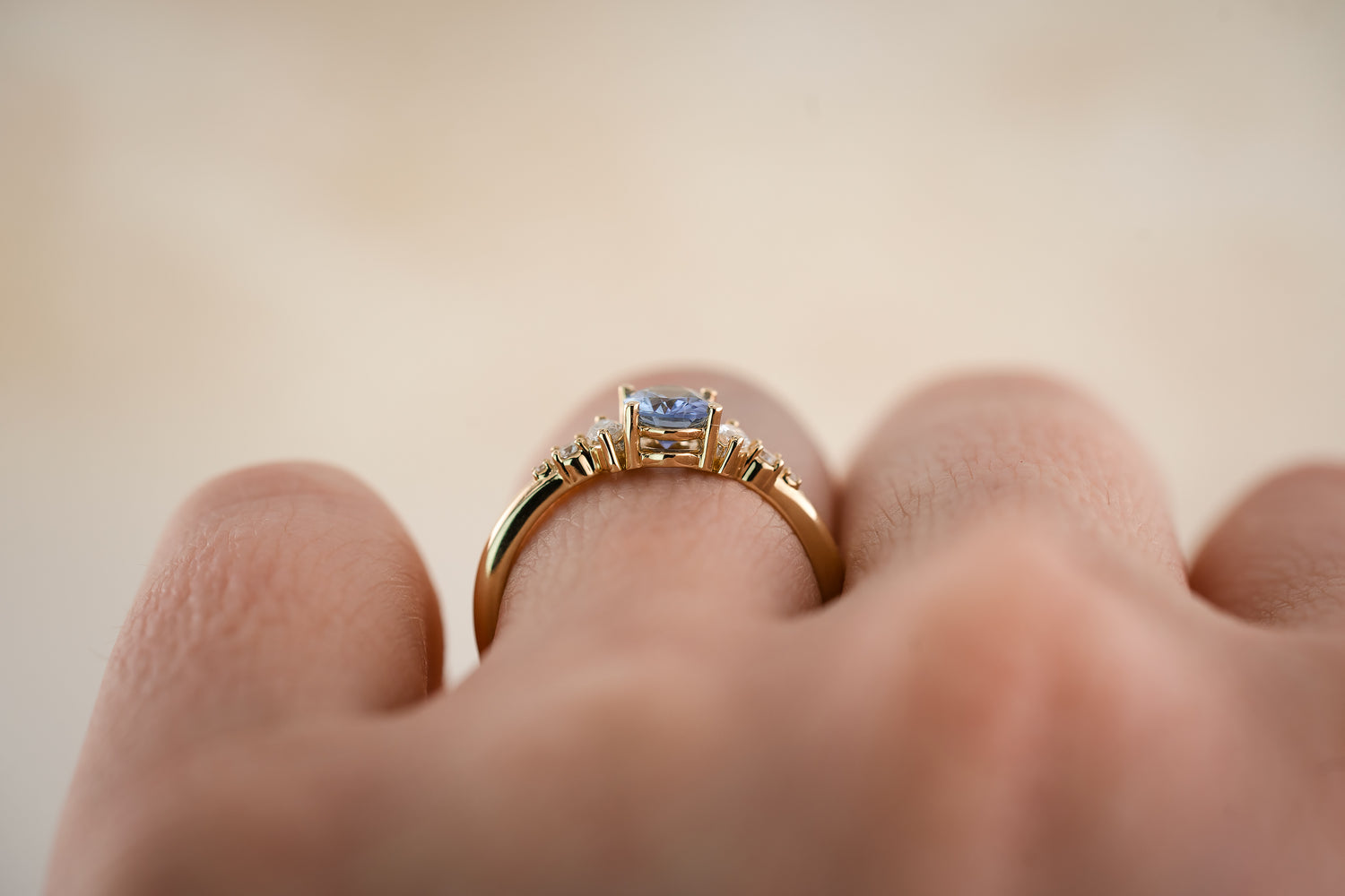 The Ivy 0.82 CT Oval Denim Blue Sapphire Ring - Lavender Creek Gems