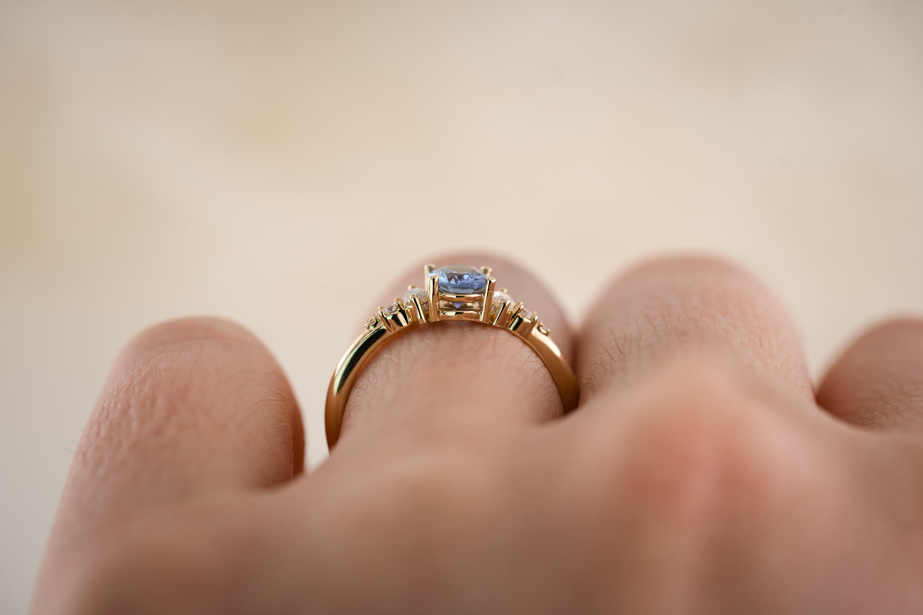 The Ivy 0.82 CT Oval Denim Blue Sapphire Ring - Lavender Creek Gems