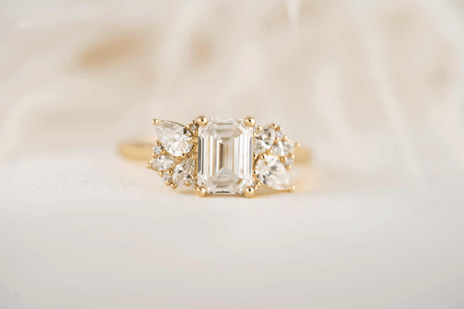 The All Diamond Fleur Ring | Emerald Cut Diamond - Lavender Creek Gems